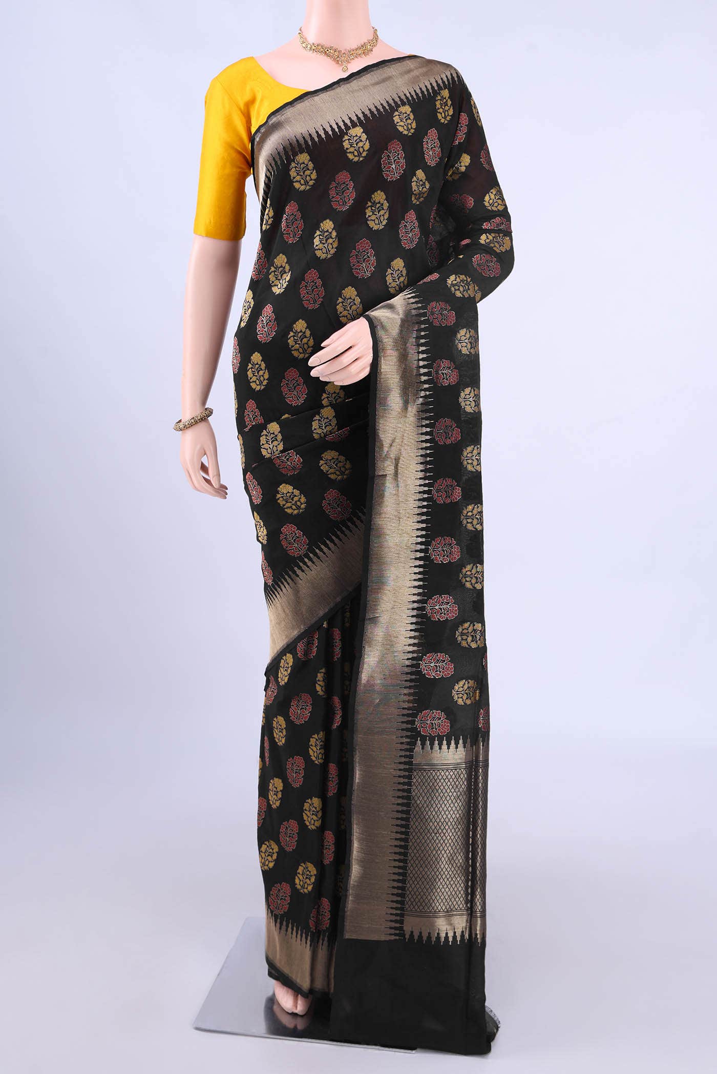 Black Banarasi Silk Saree