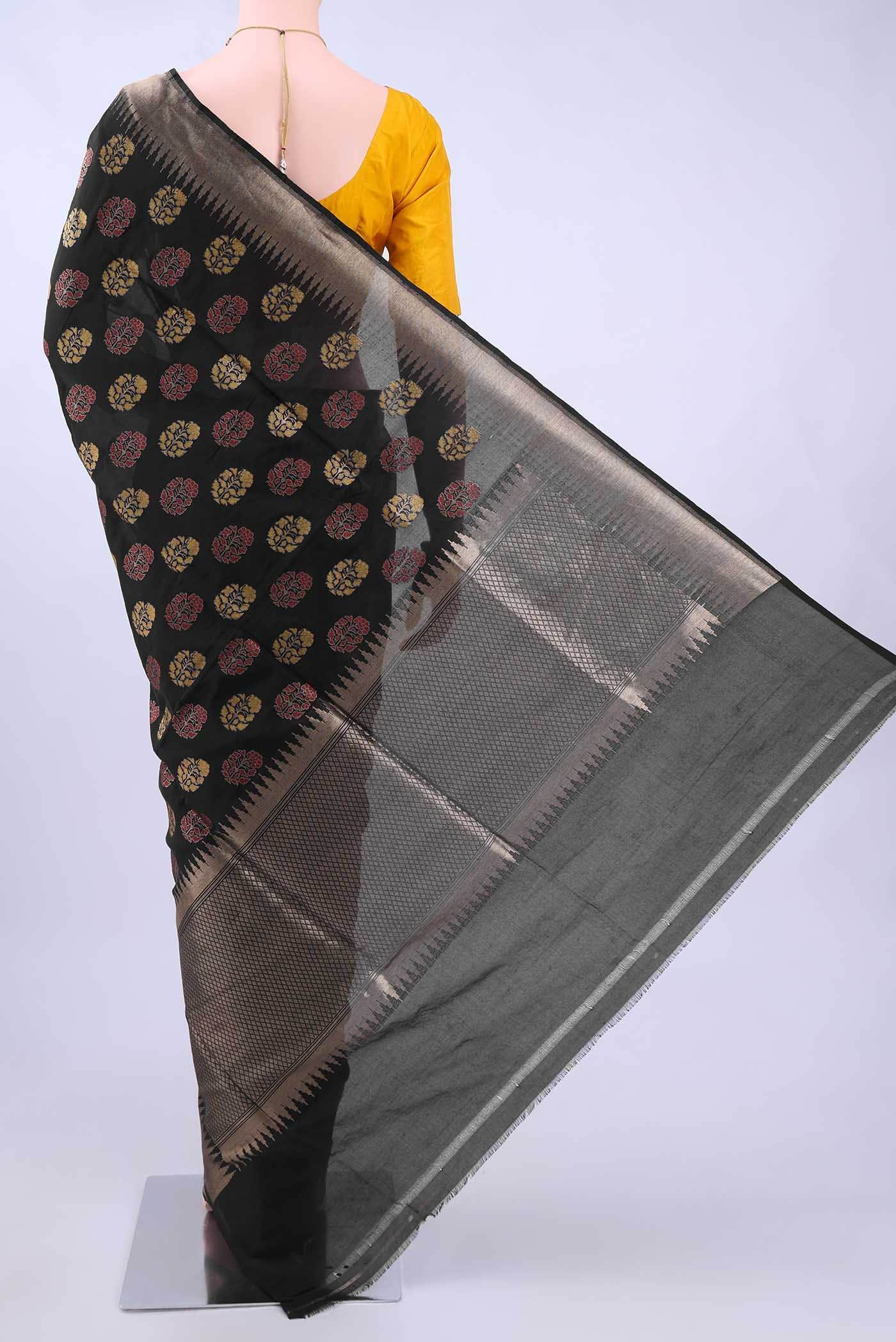 Black Banarasi Silk Saree