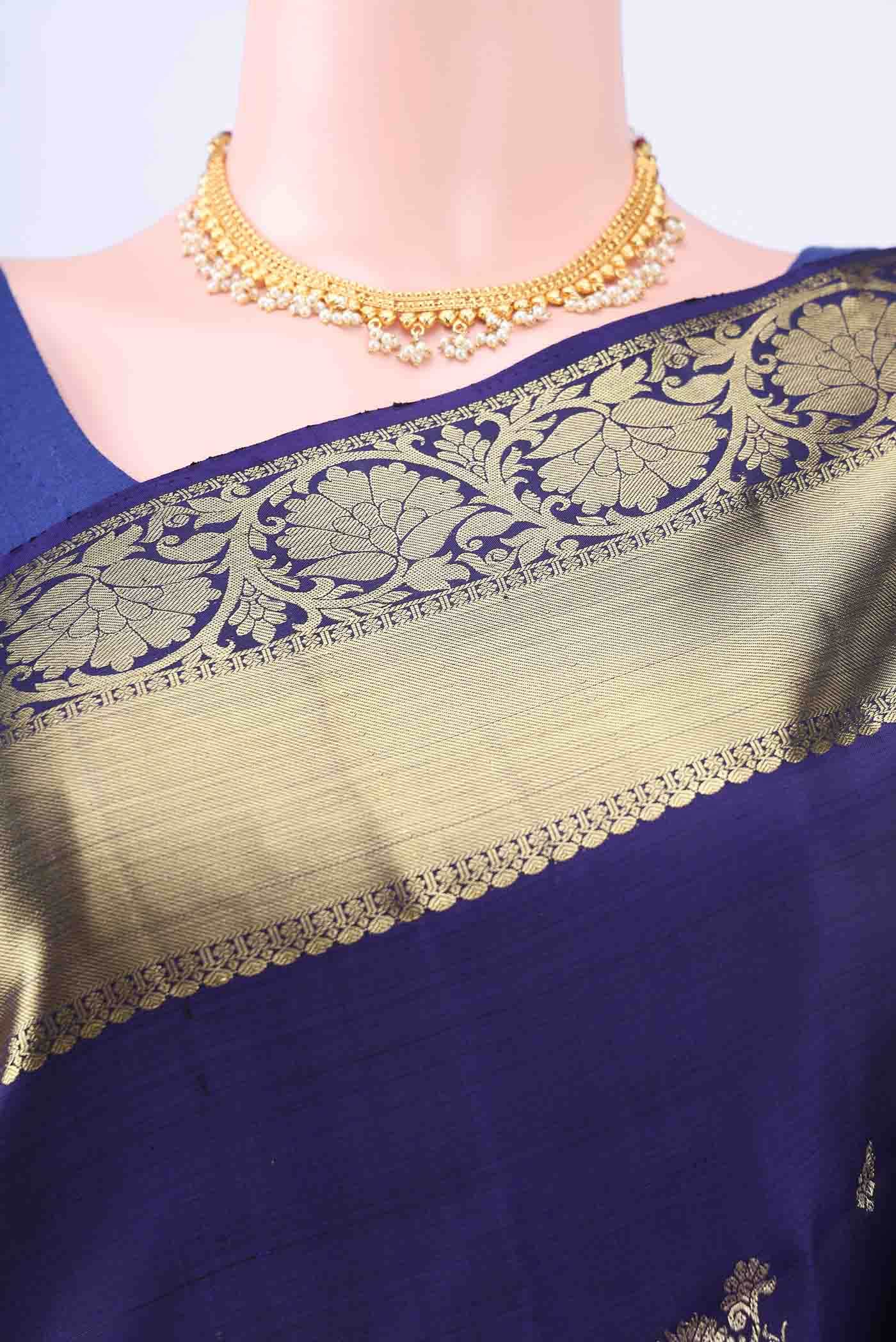 Navy Blue Kanchipuram Saree