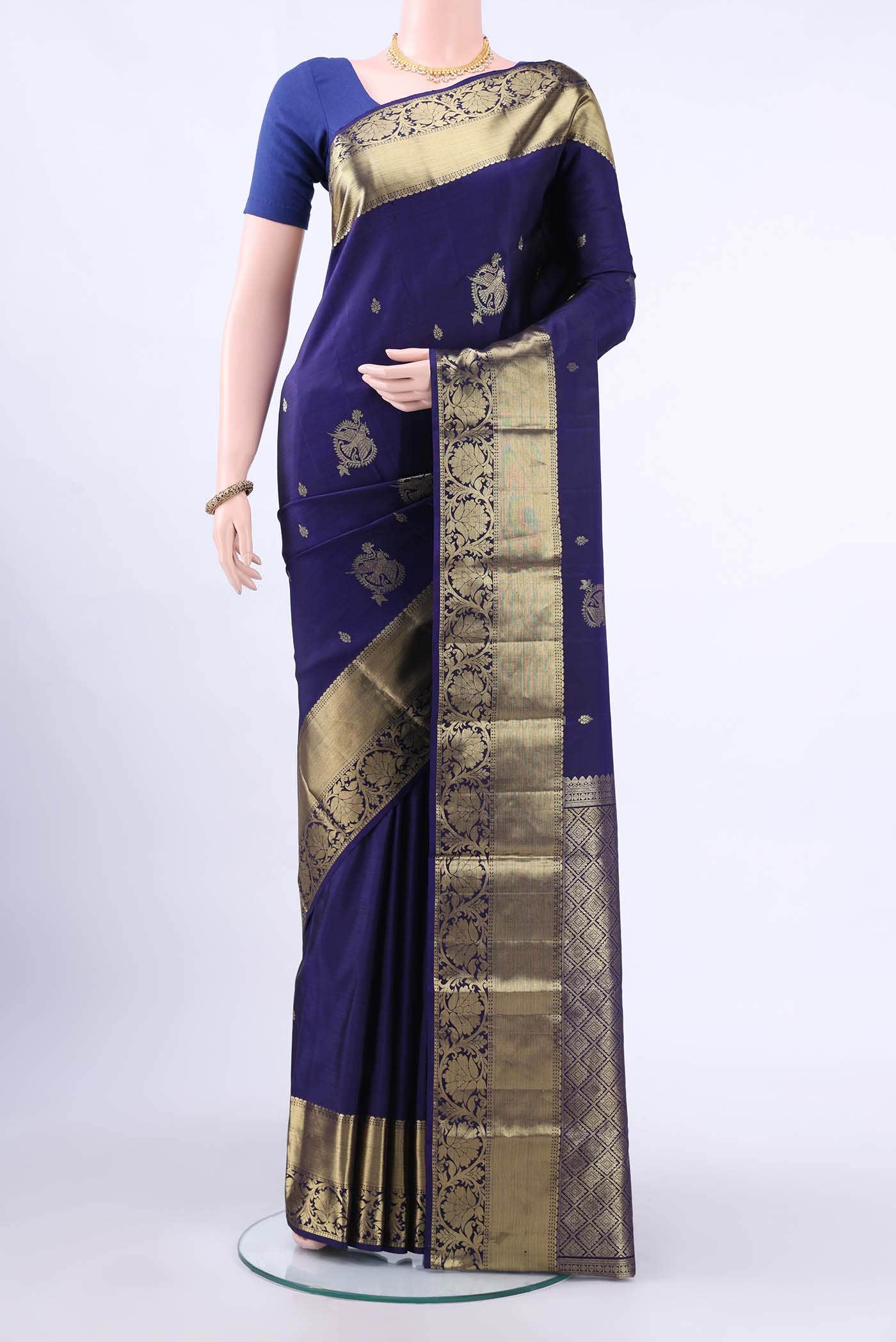 Navy Blue Kanchipuram Saree