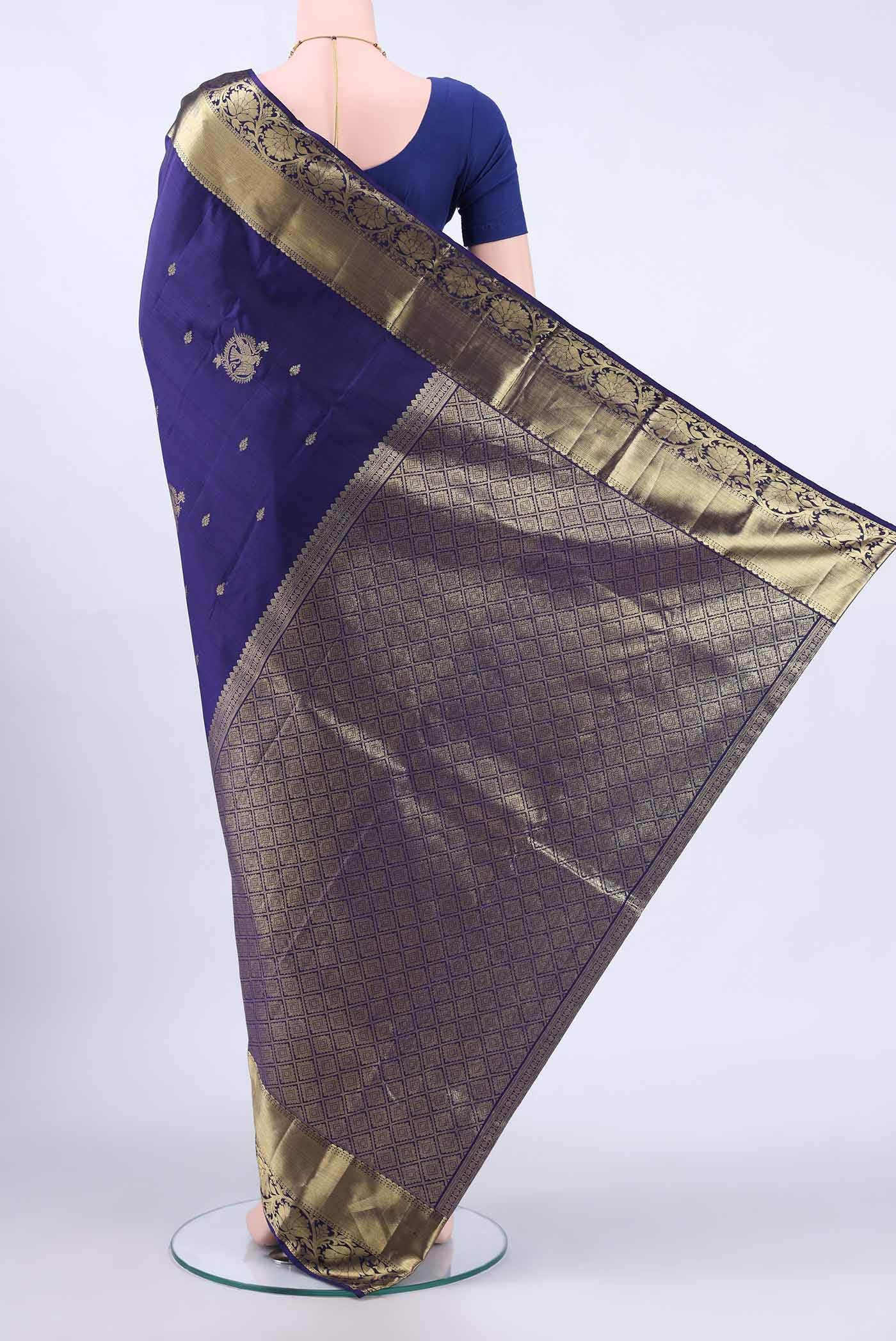 Navy Blue Kanchipuram Saree