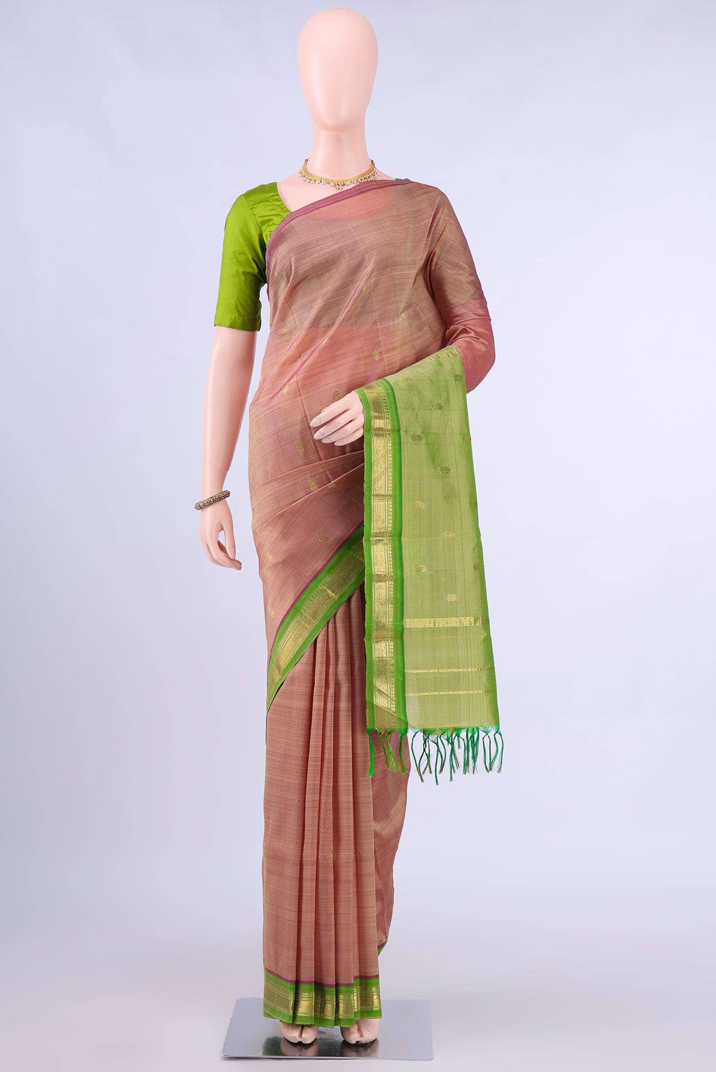 Pink Kanchipuram Silk Saree