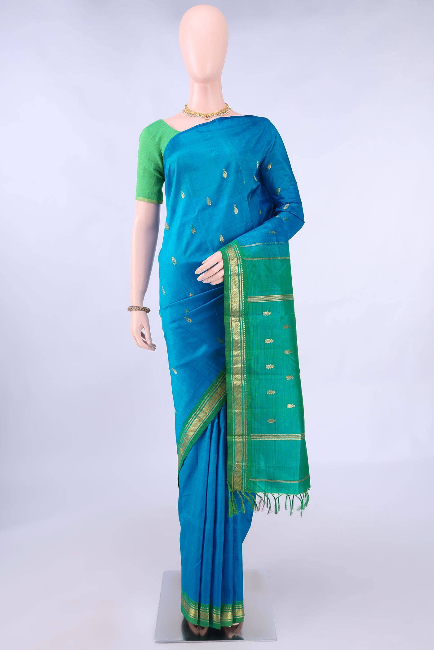 Blue Kanchipuram Silk Saree
