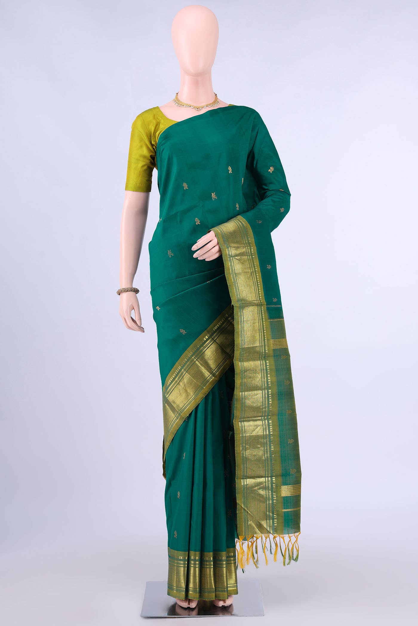 Sea Green Kanchipuram Saree