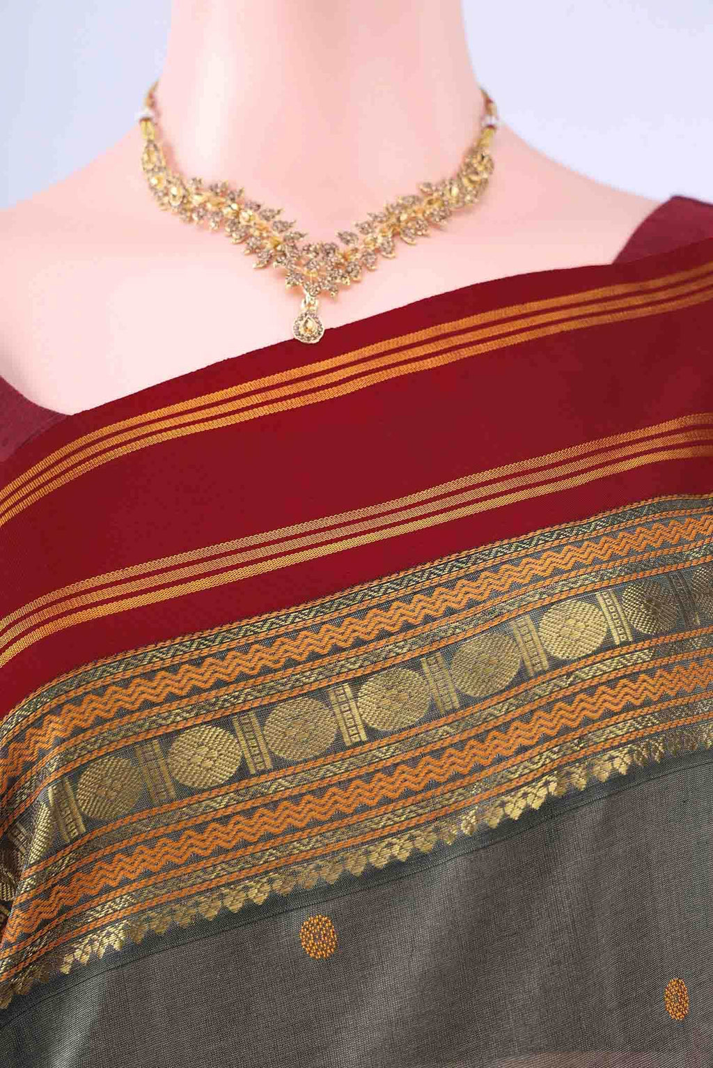 Davys Grey Silk Cotton Saree