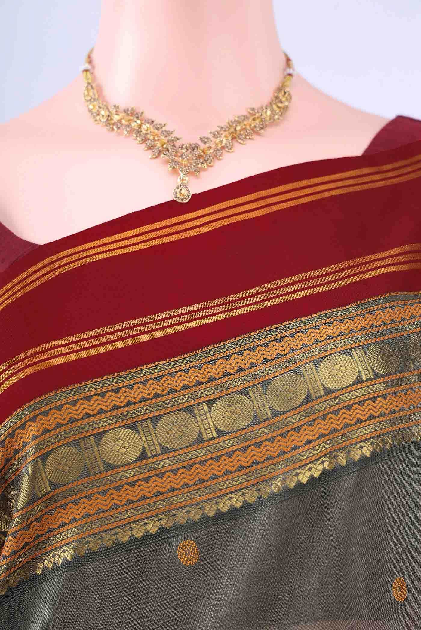 Davys Grey Silk Cotton Saree