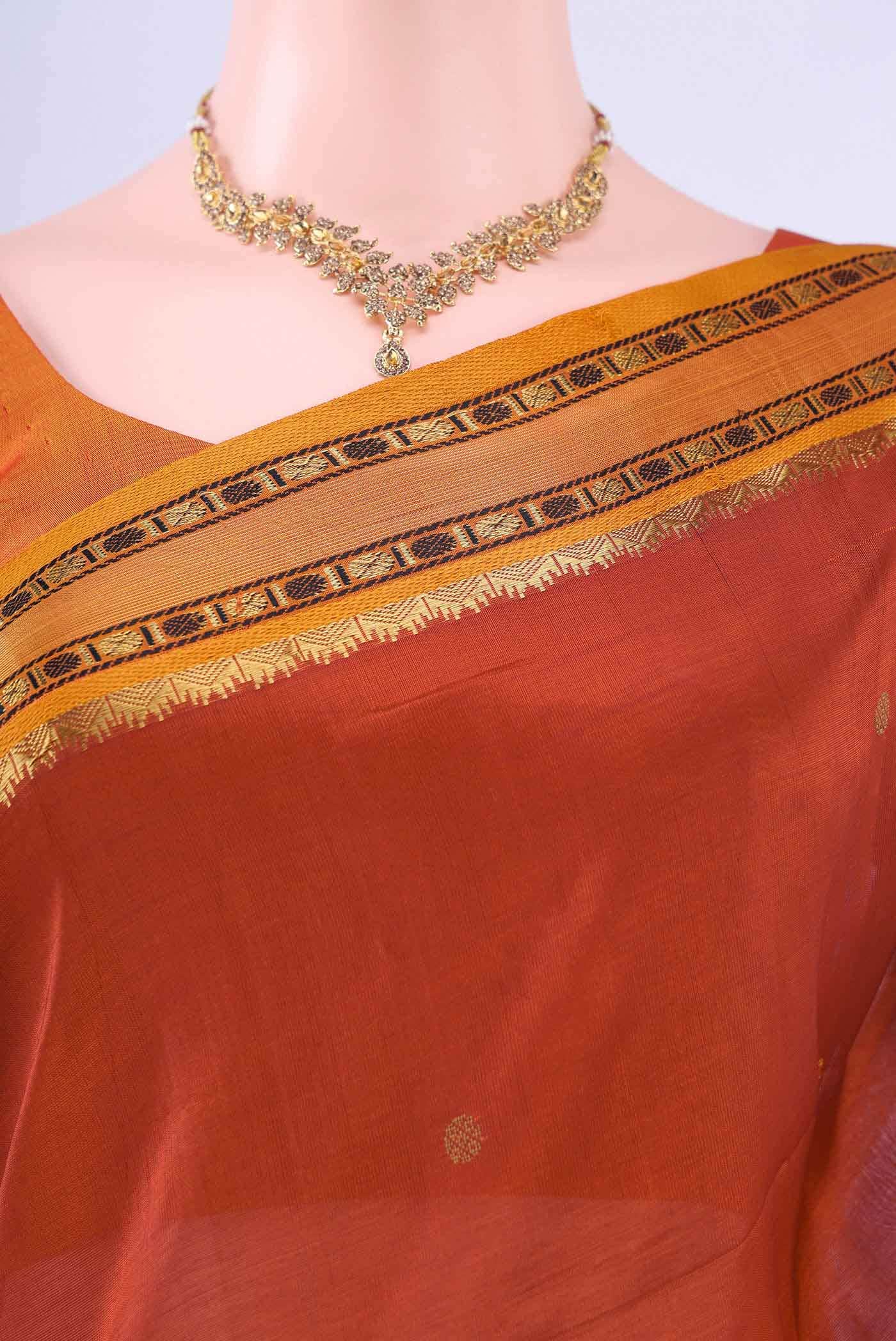 Rust Silk Cotton Saree