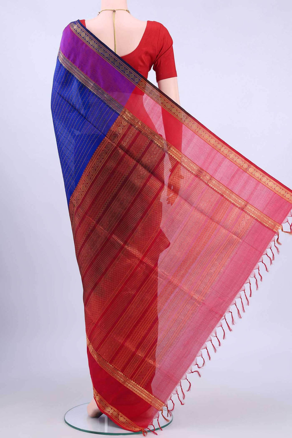 Navy Blue Silk Cotton Saree