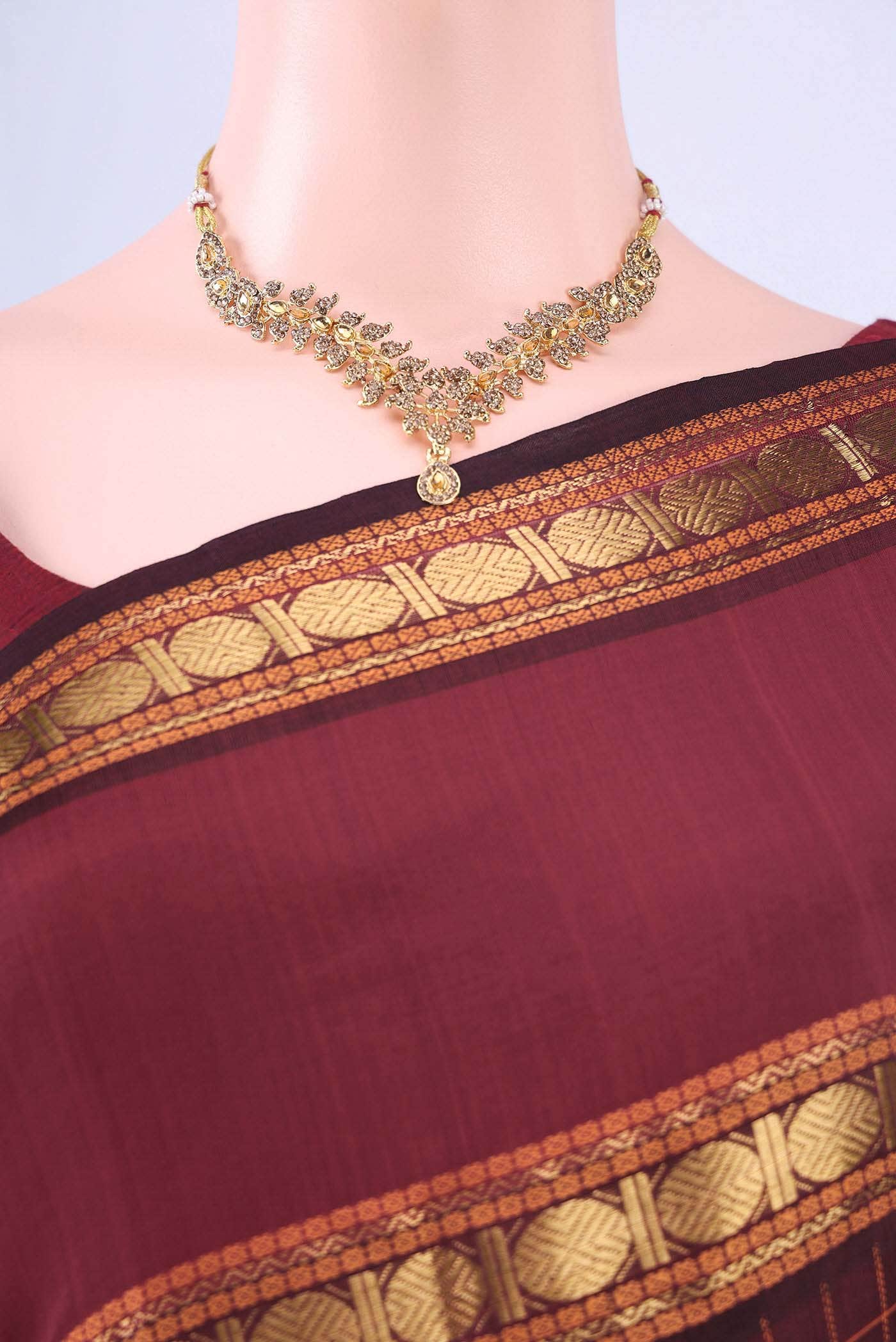 Maroon Silk Cotton Saree