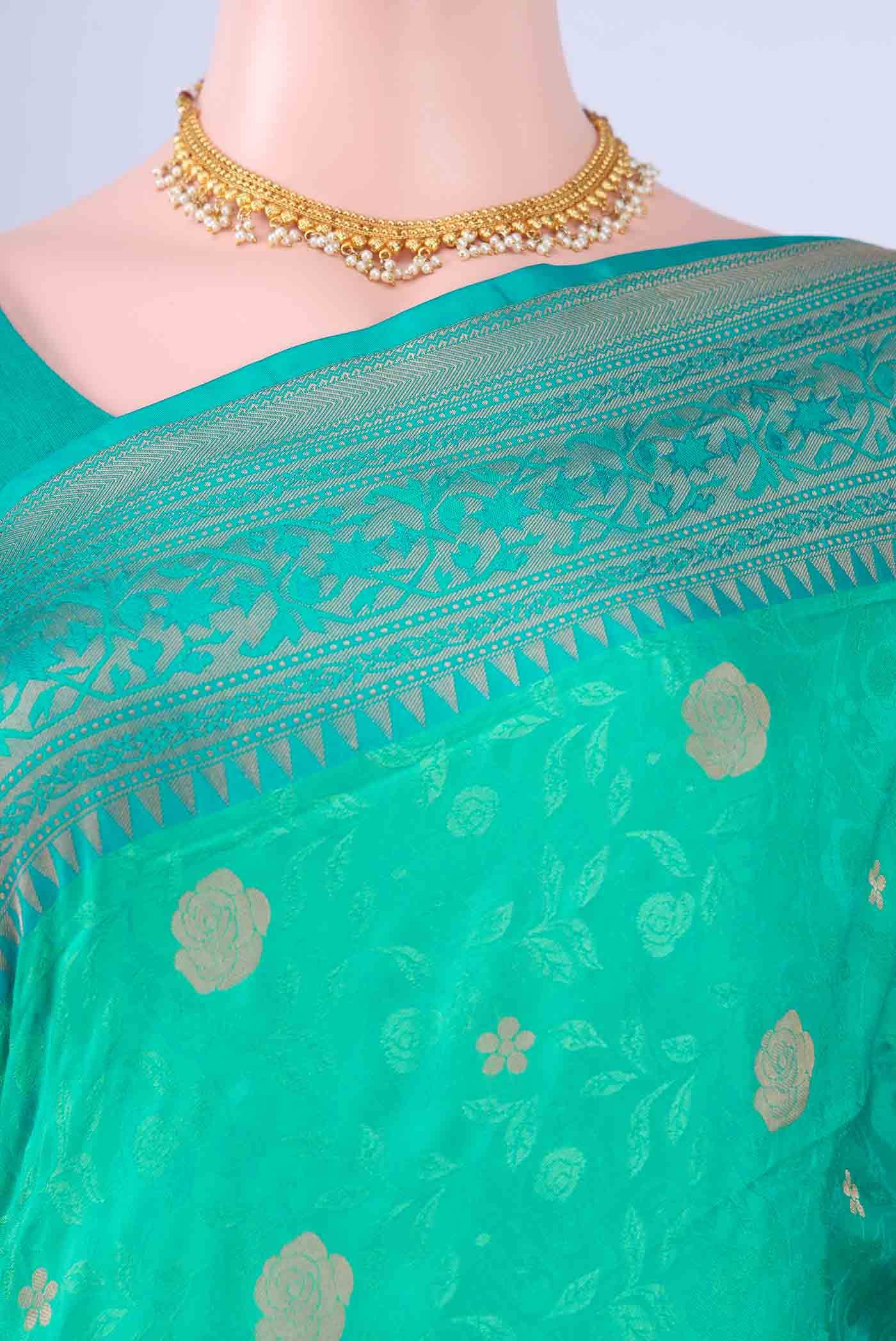 Sea Green Soft Silk Saree