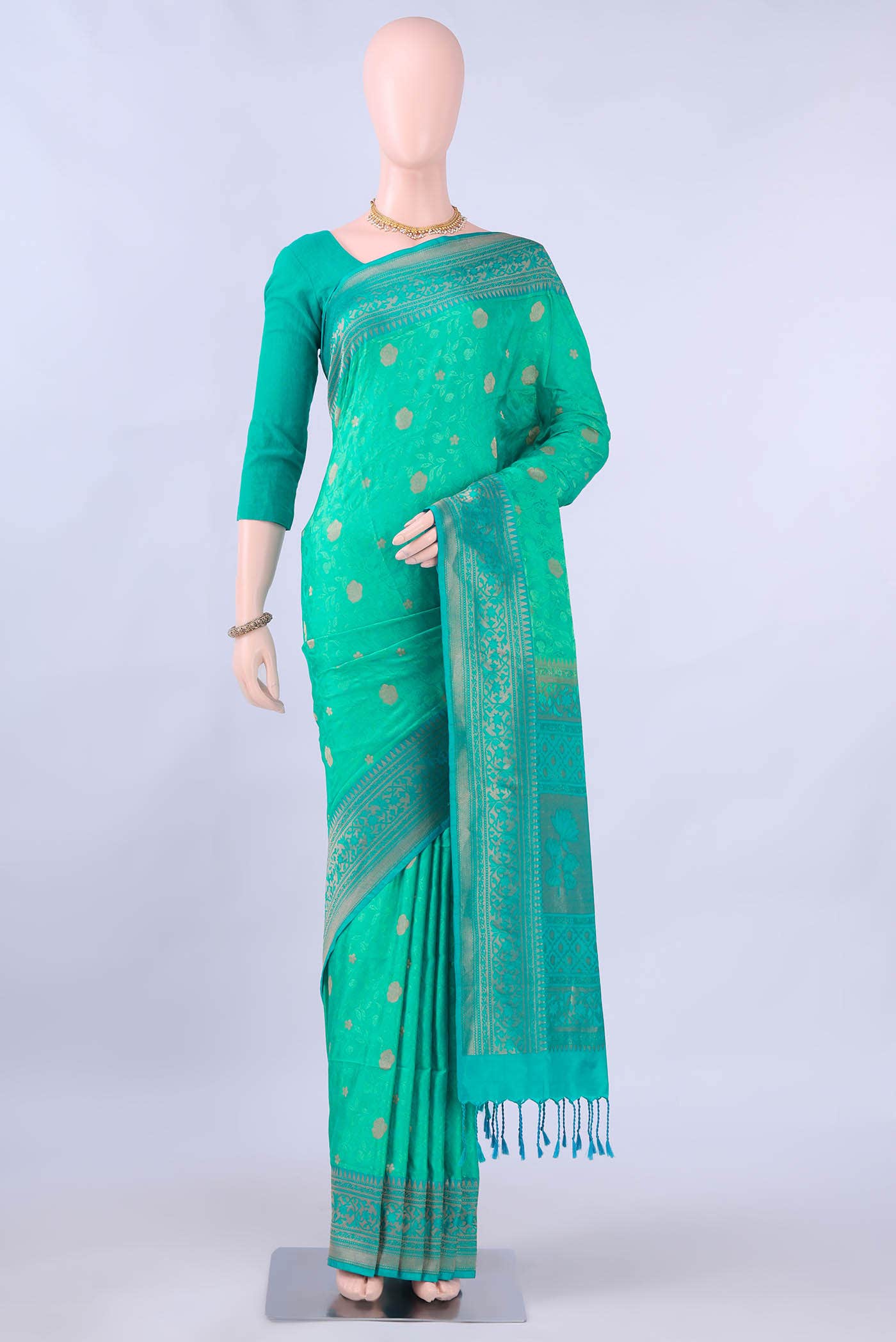 Sea Green Soft Silk Saree