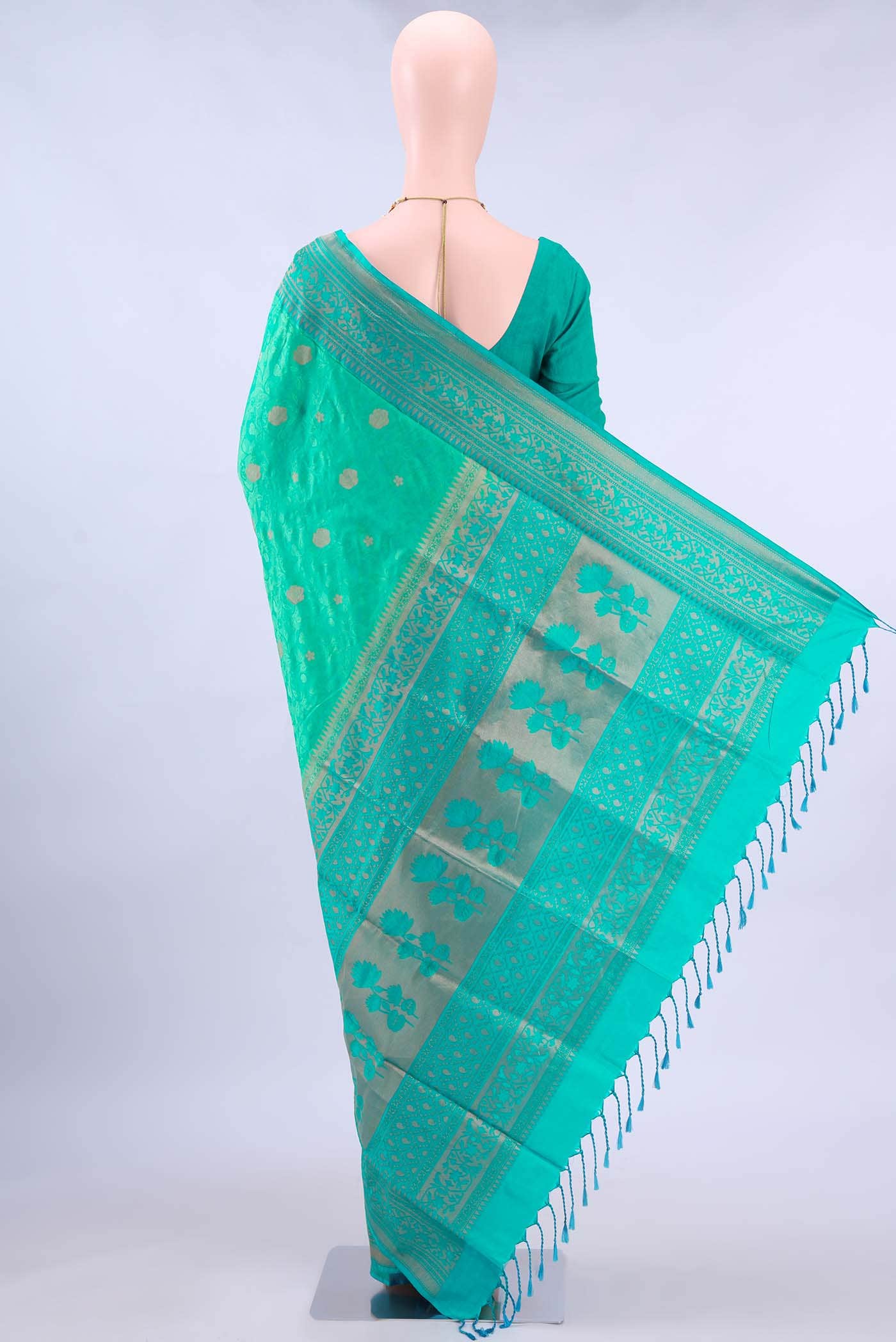 Sea Green Soft Silk Saree