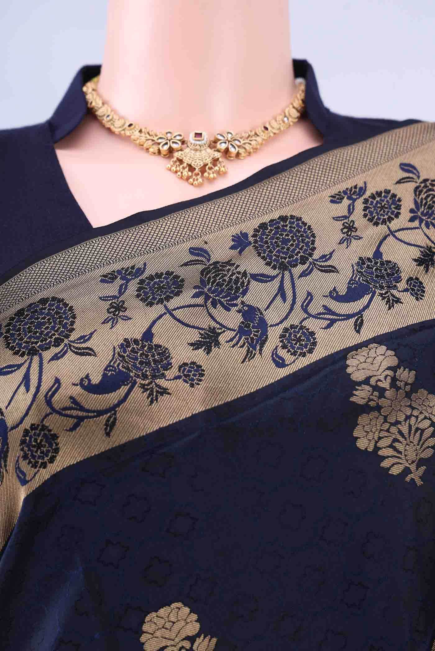 Dark Blue Soft Silk Saree