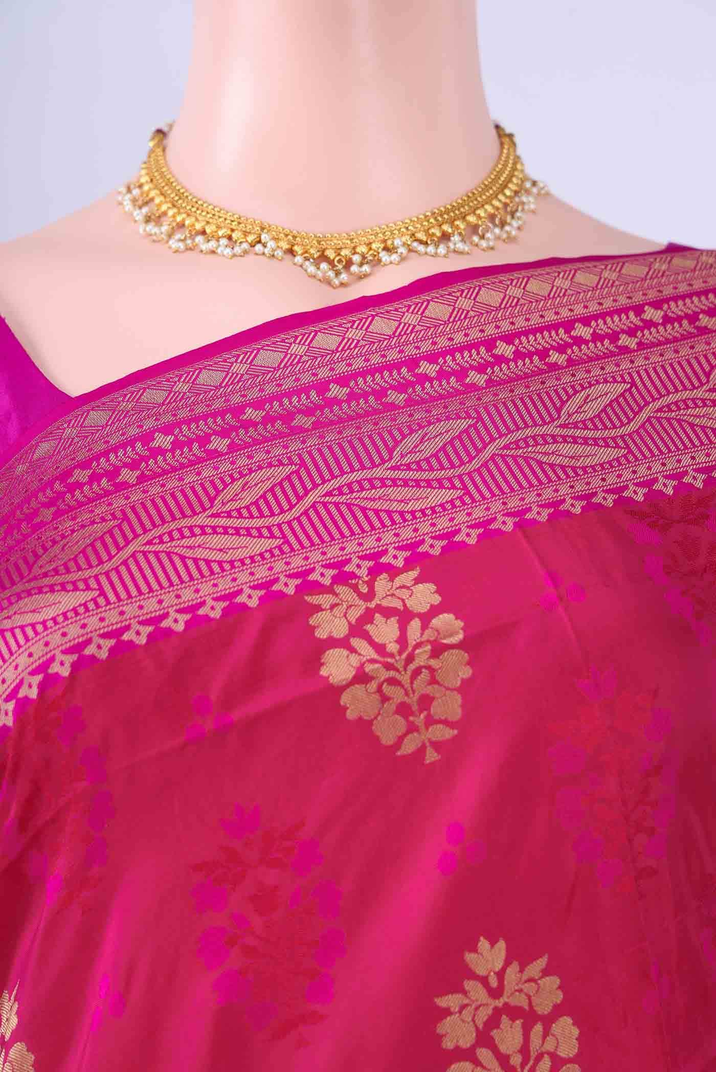 Dark Pink Soft Silk Saree