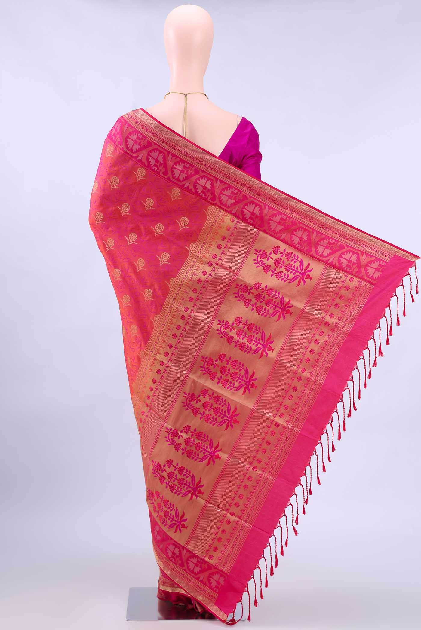 Rani Pink Soft Silk Saree