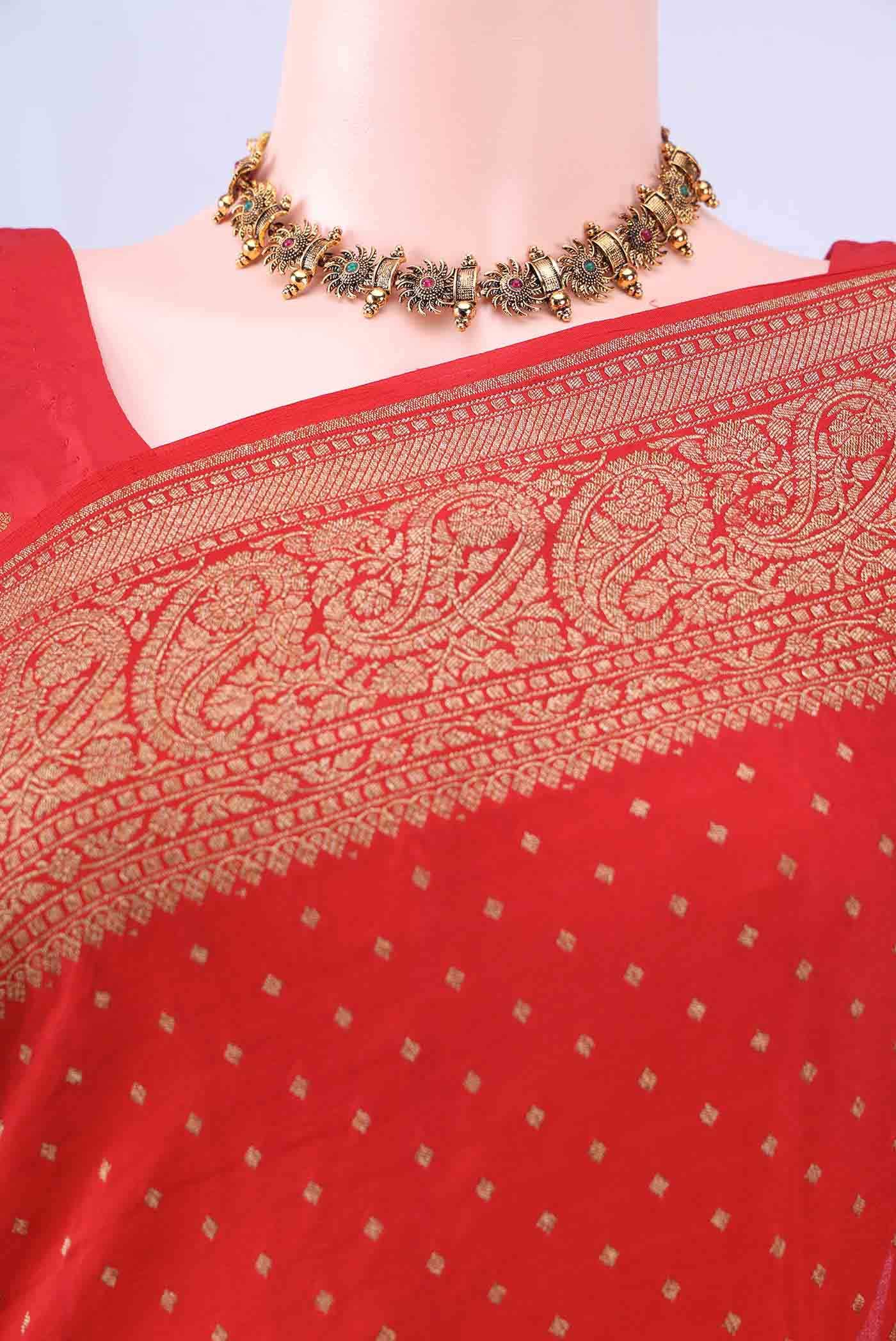 Imperial Red Banarasi Georgette Saree