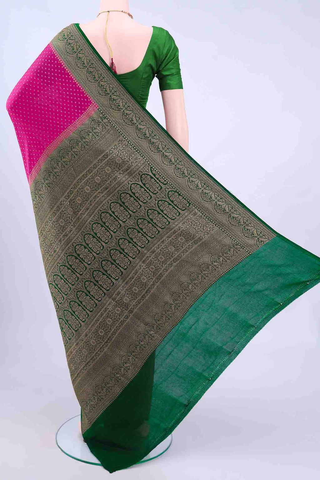 Rani Pink Banarasi Georgette Saree