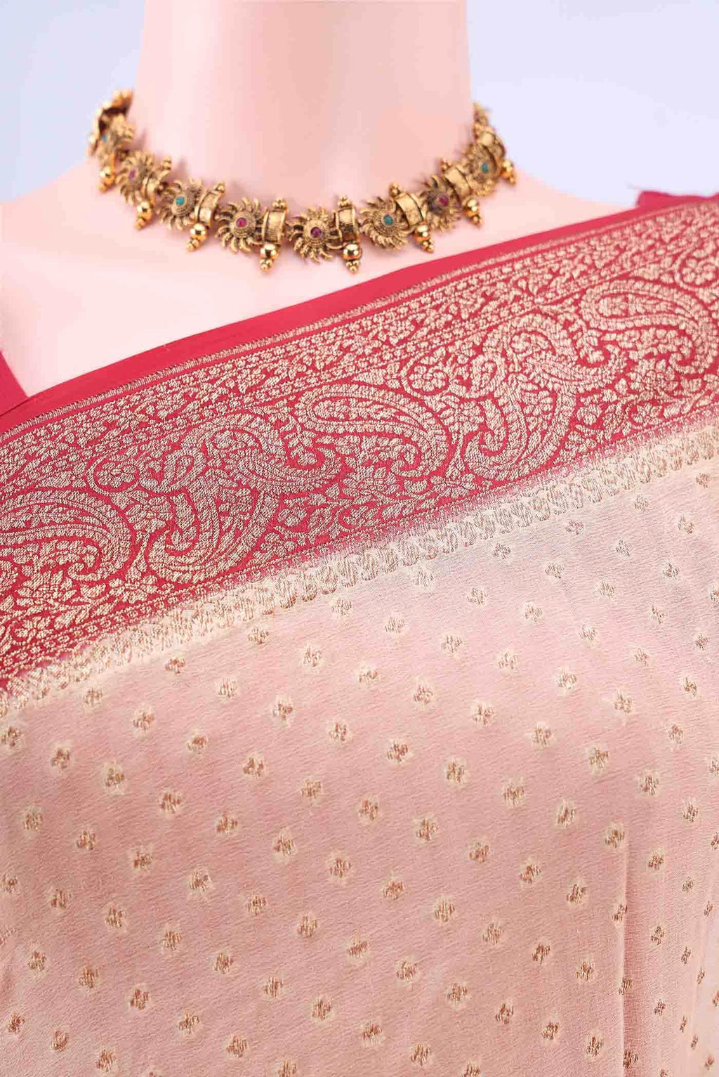 Beige Banarasi Georgette Saree