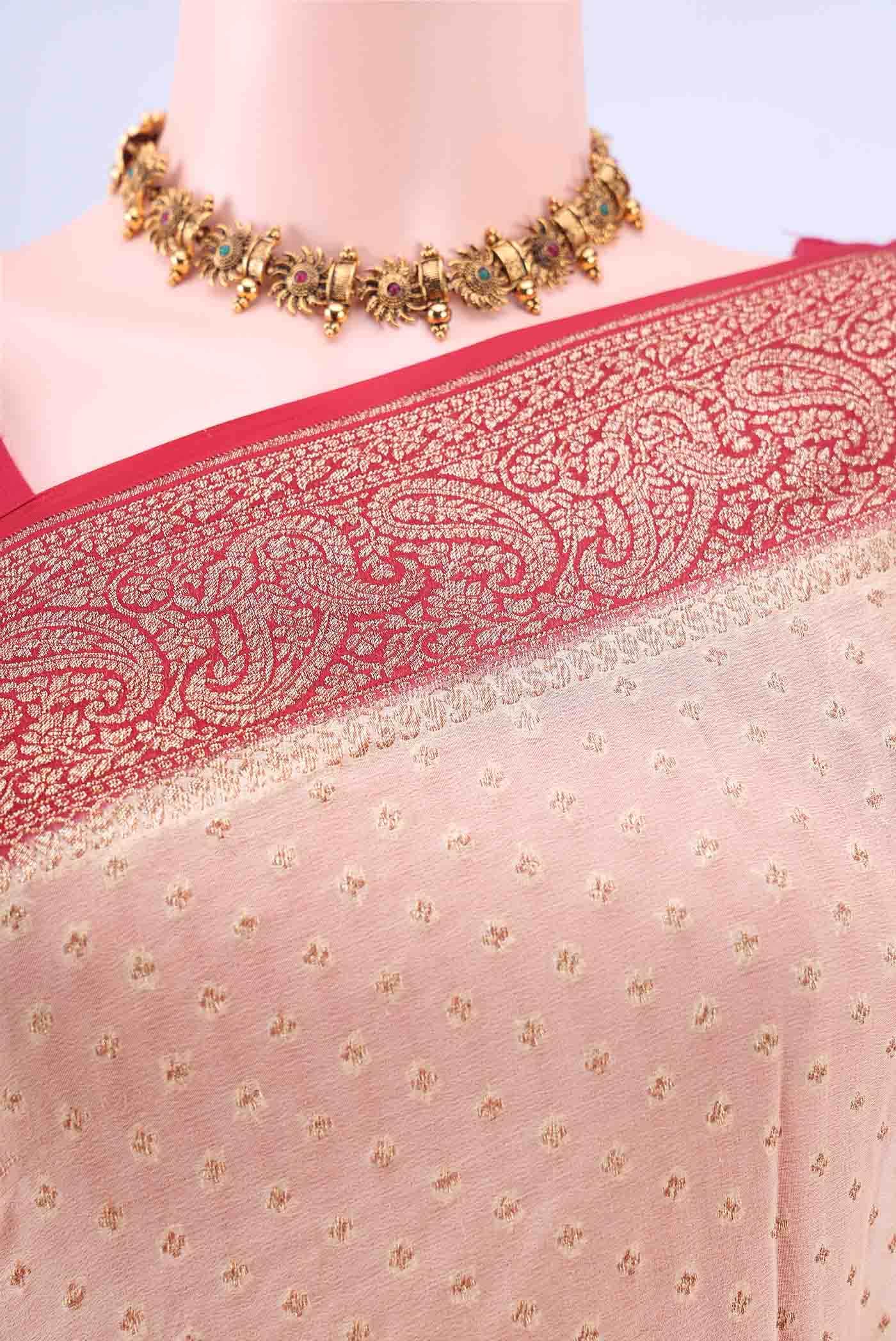 Beige Banarasi Georgette Saree