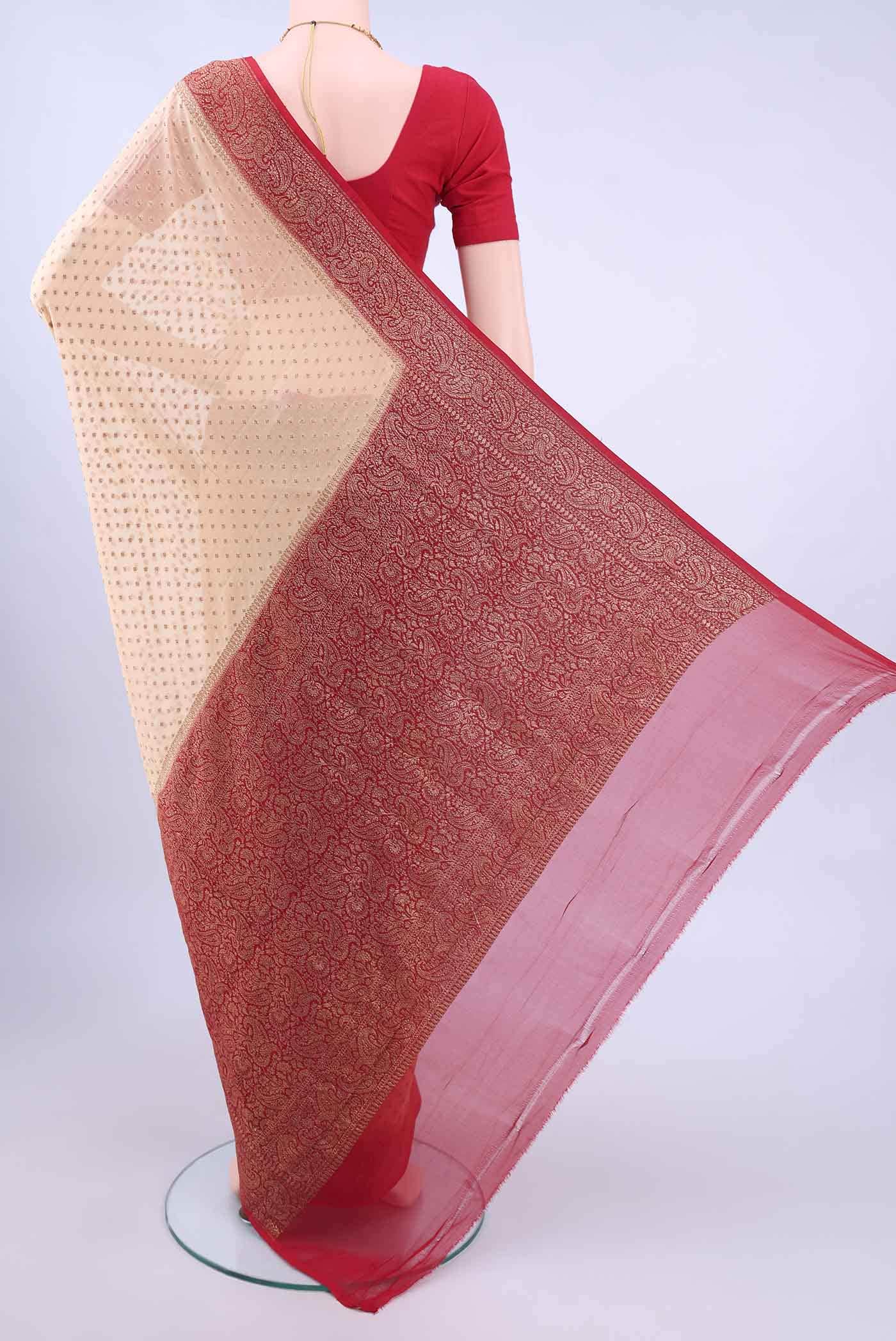 Beige Banarasi Georgette Saree