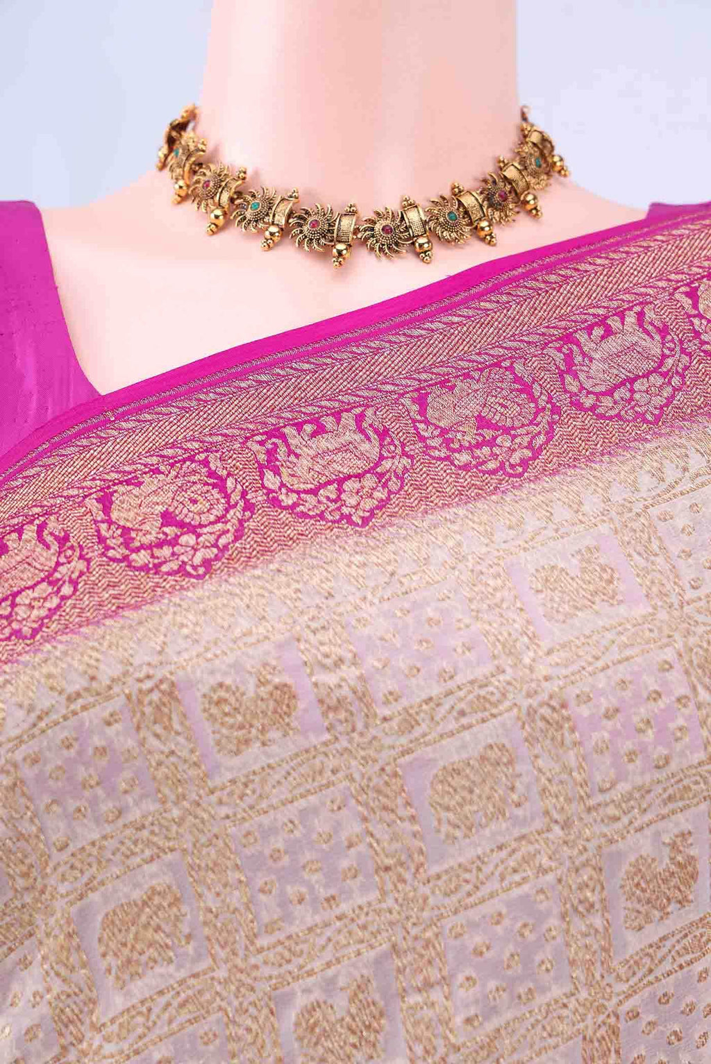 Off White Banarasi Georgette Saree