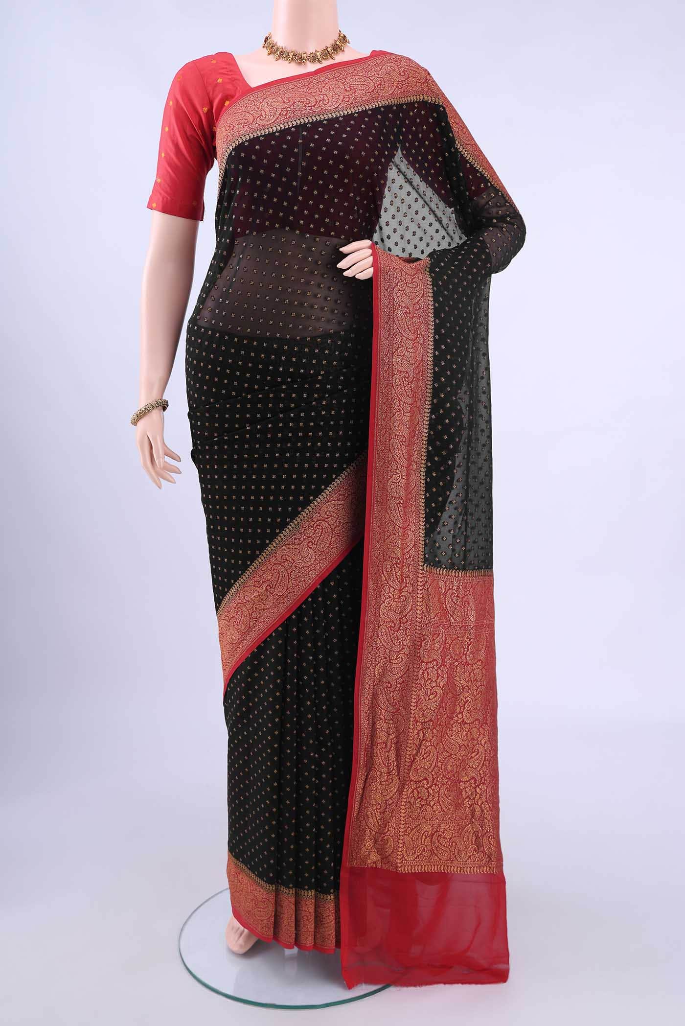 Black Banarasi Georgette Saree