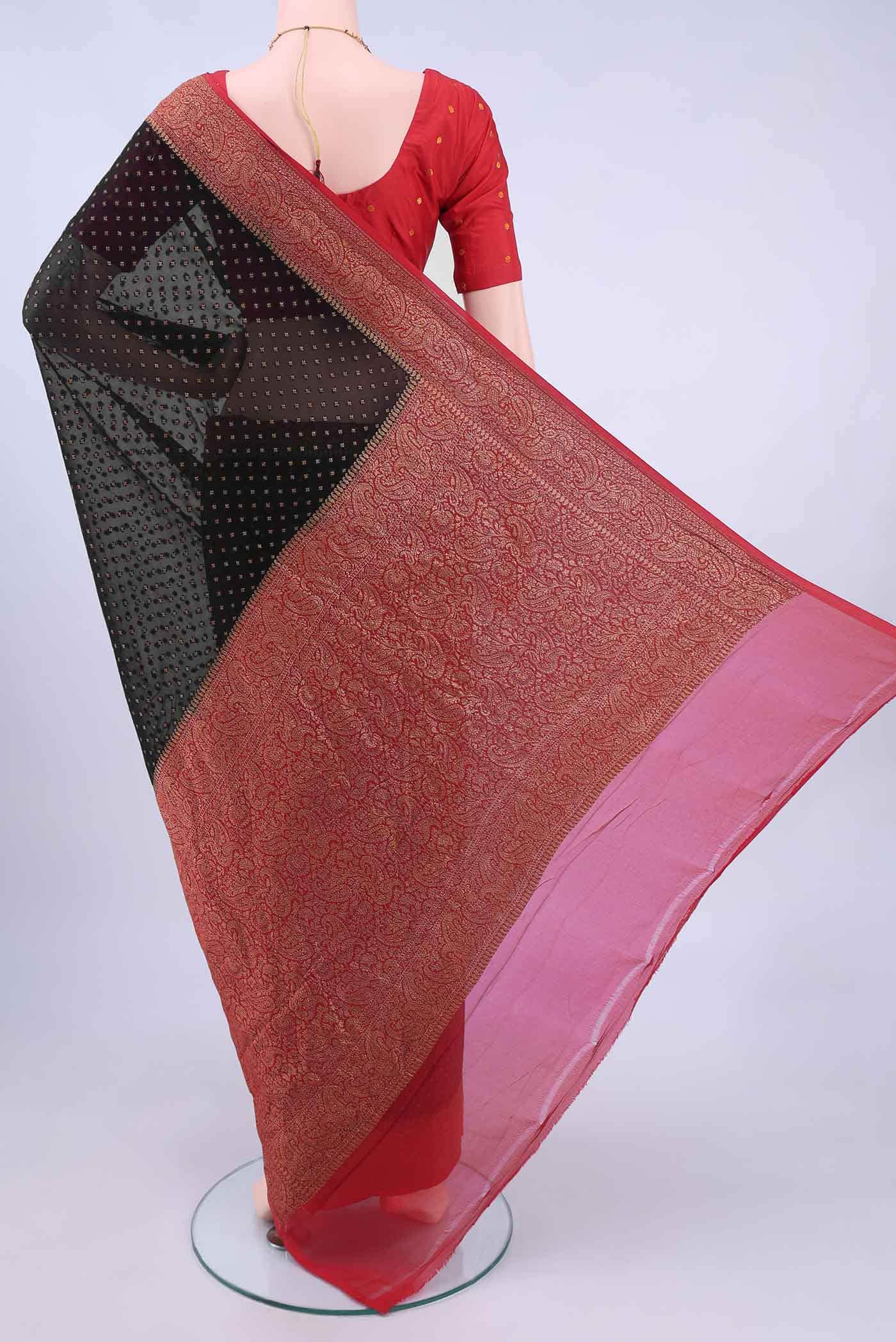 Black Banarasi Georgette Saree