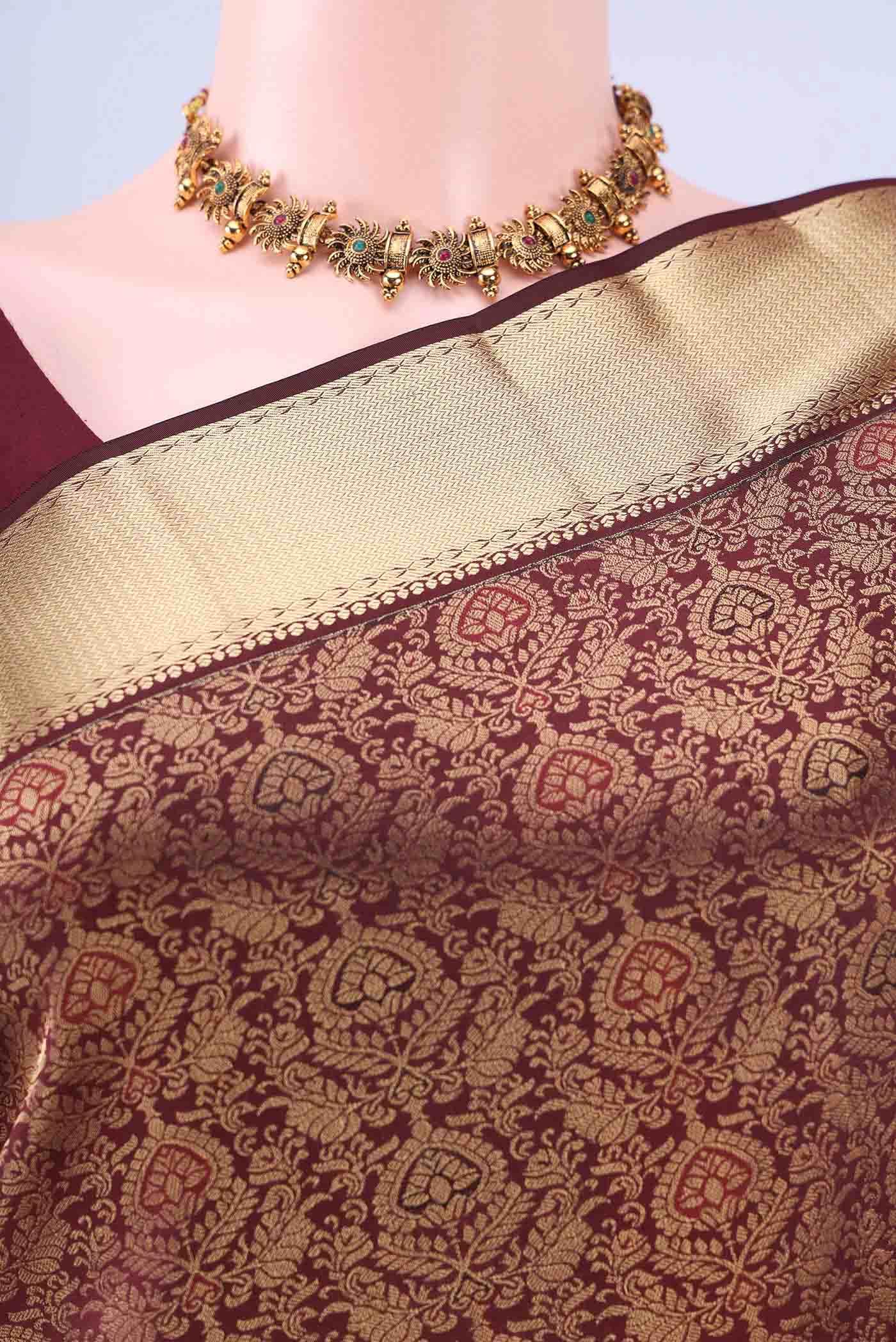 Maroon Soft Silk Saree