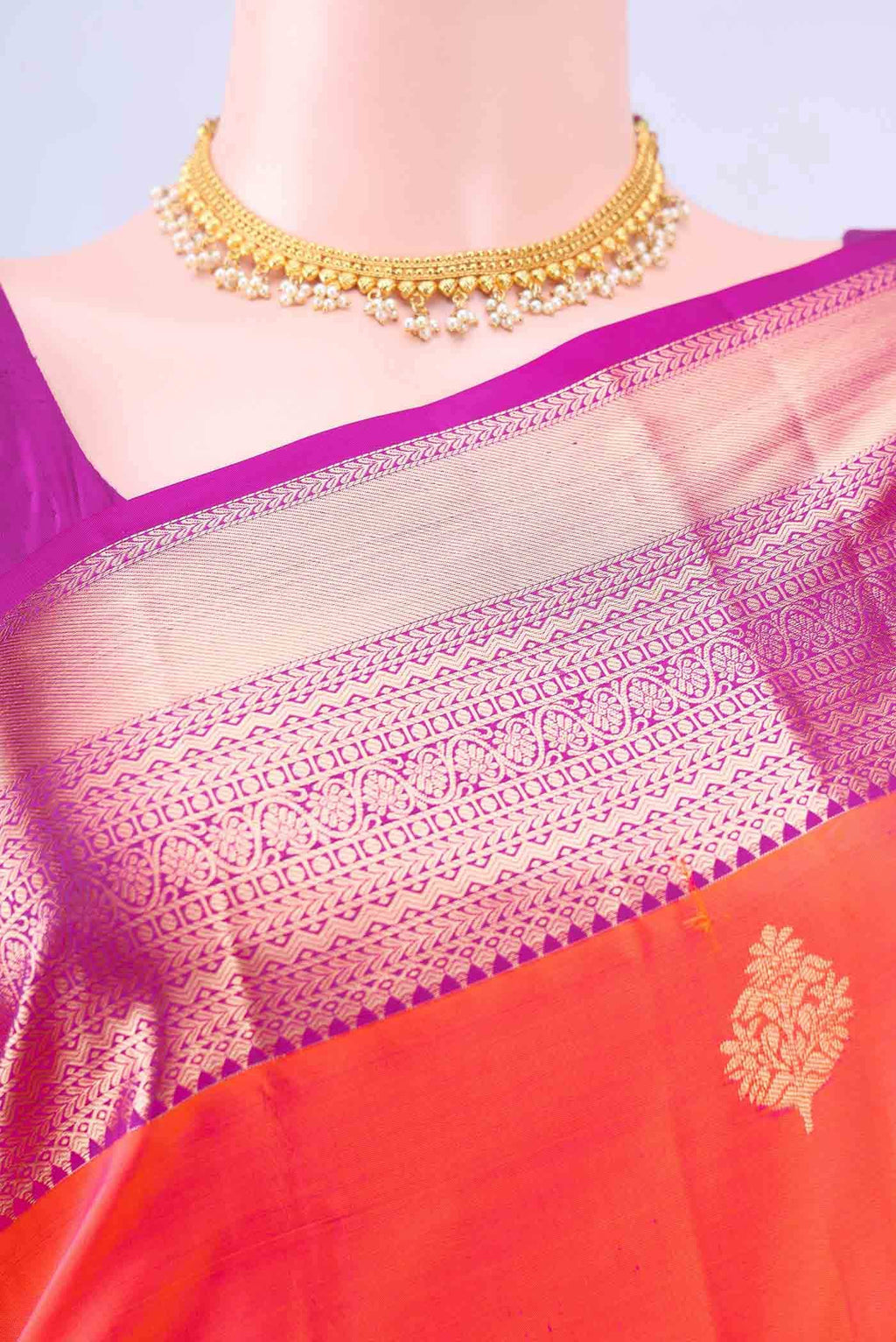 Brick Orange Soft Silk Saree