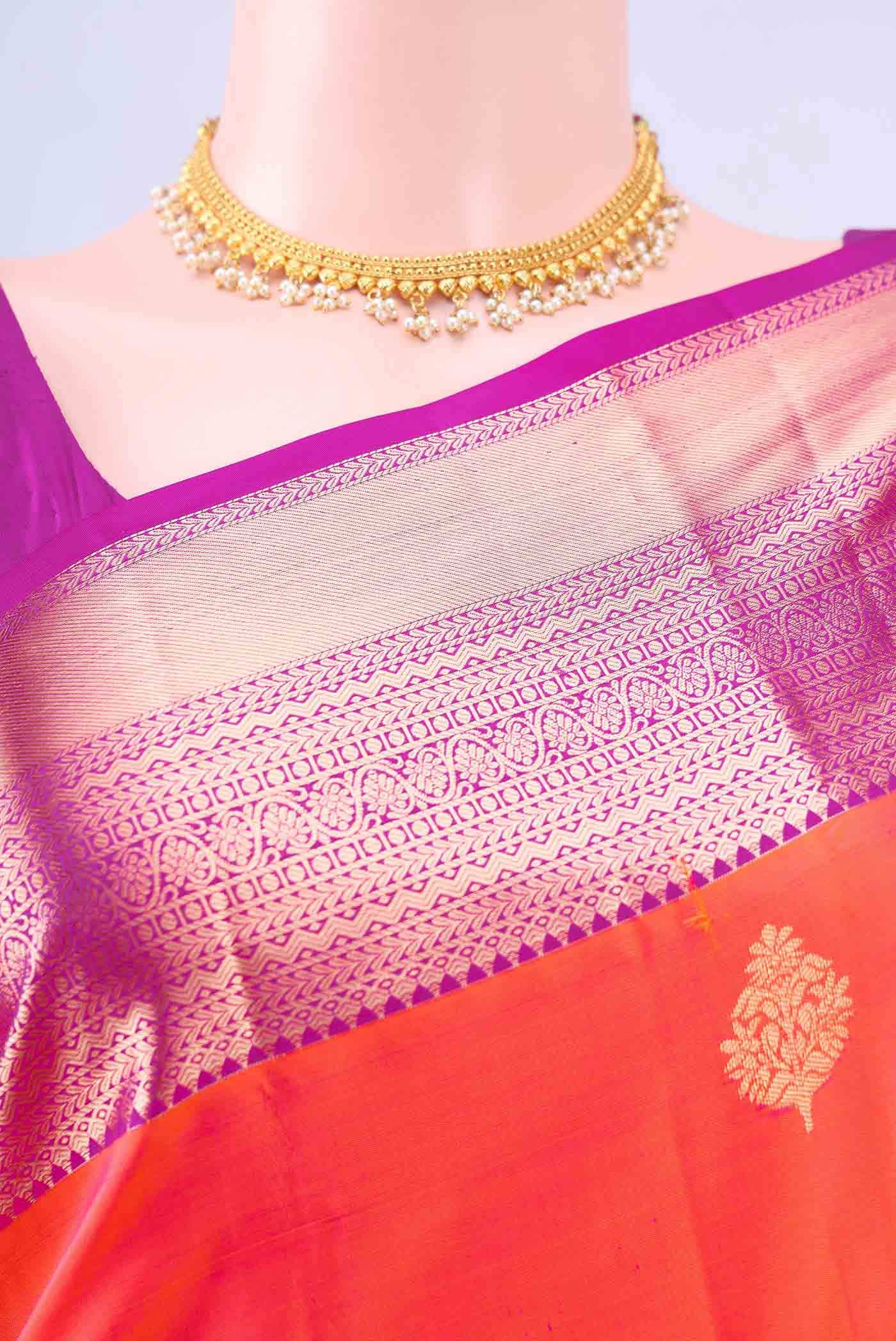 Brick Orange Soft Silk Saree