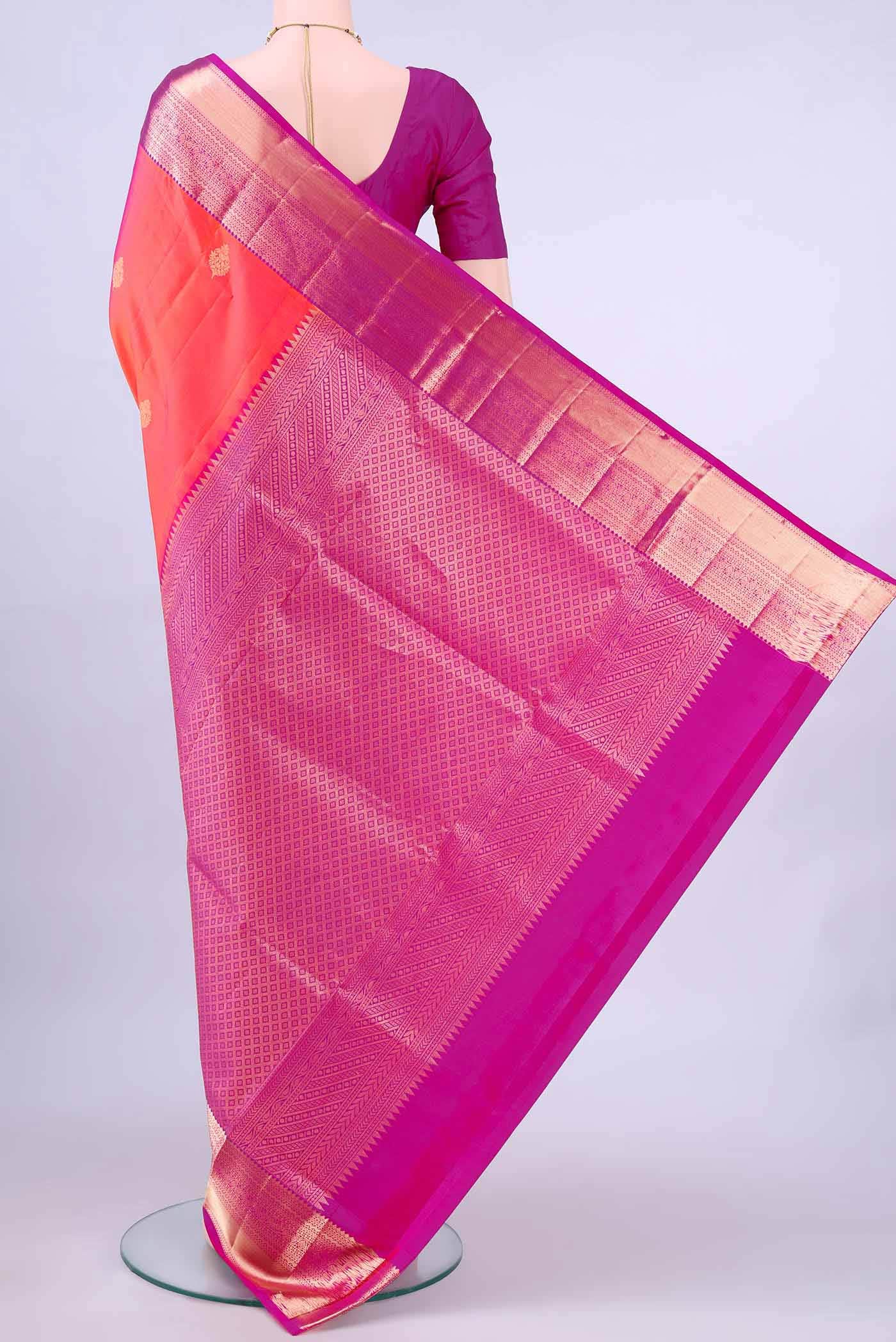 Brick Orange Soft Silk Saree