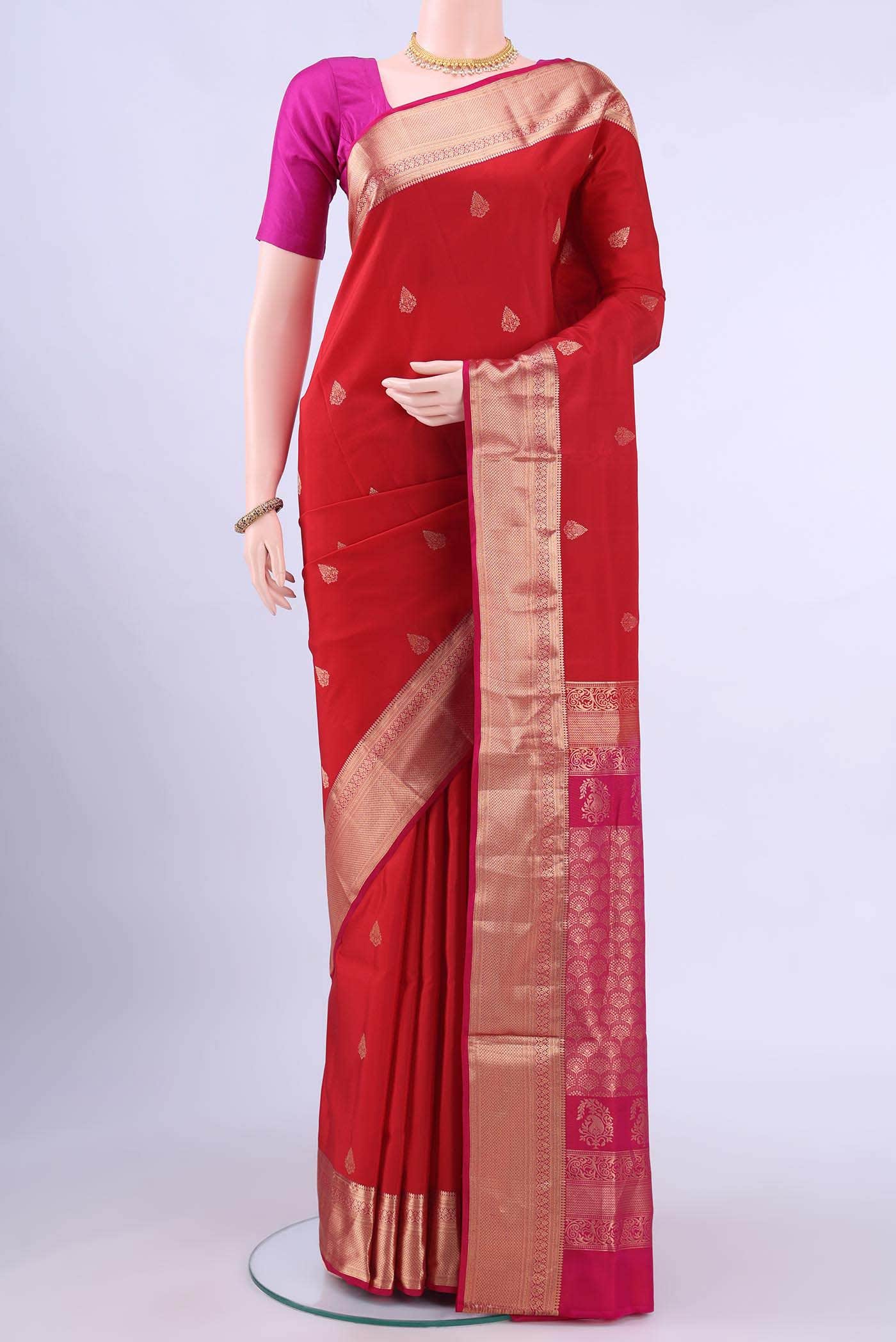 Imperial Red Soft Silk Saree