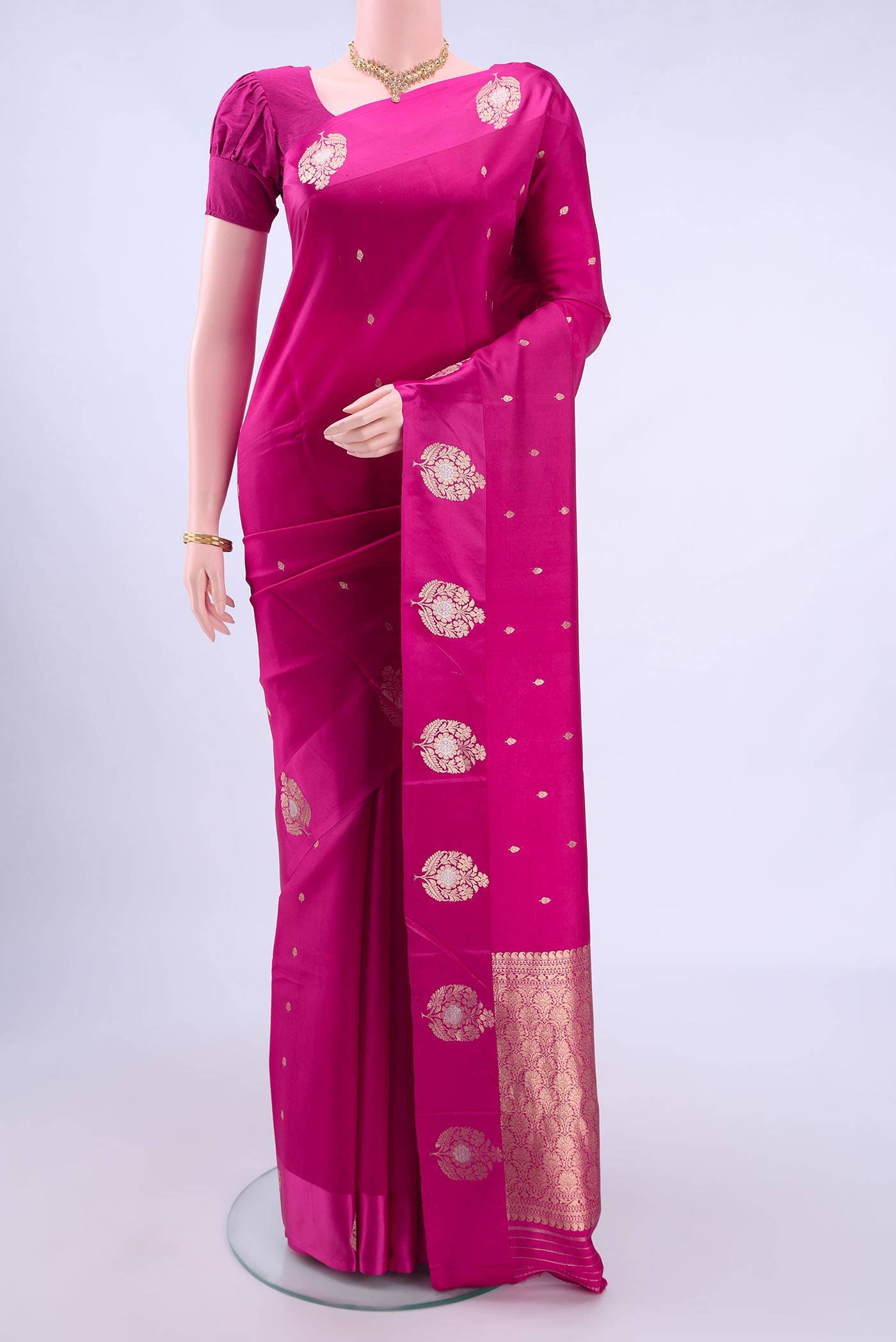 Pink Banarasi Katan Silk Saree