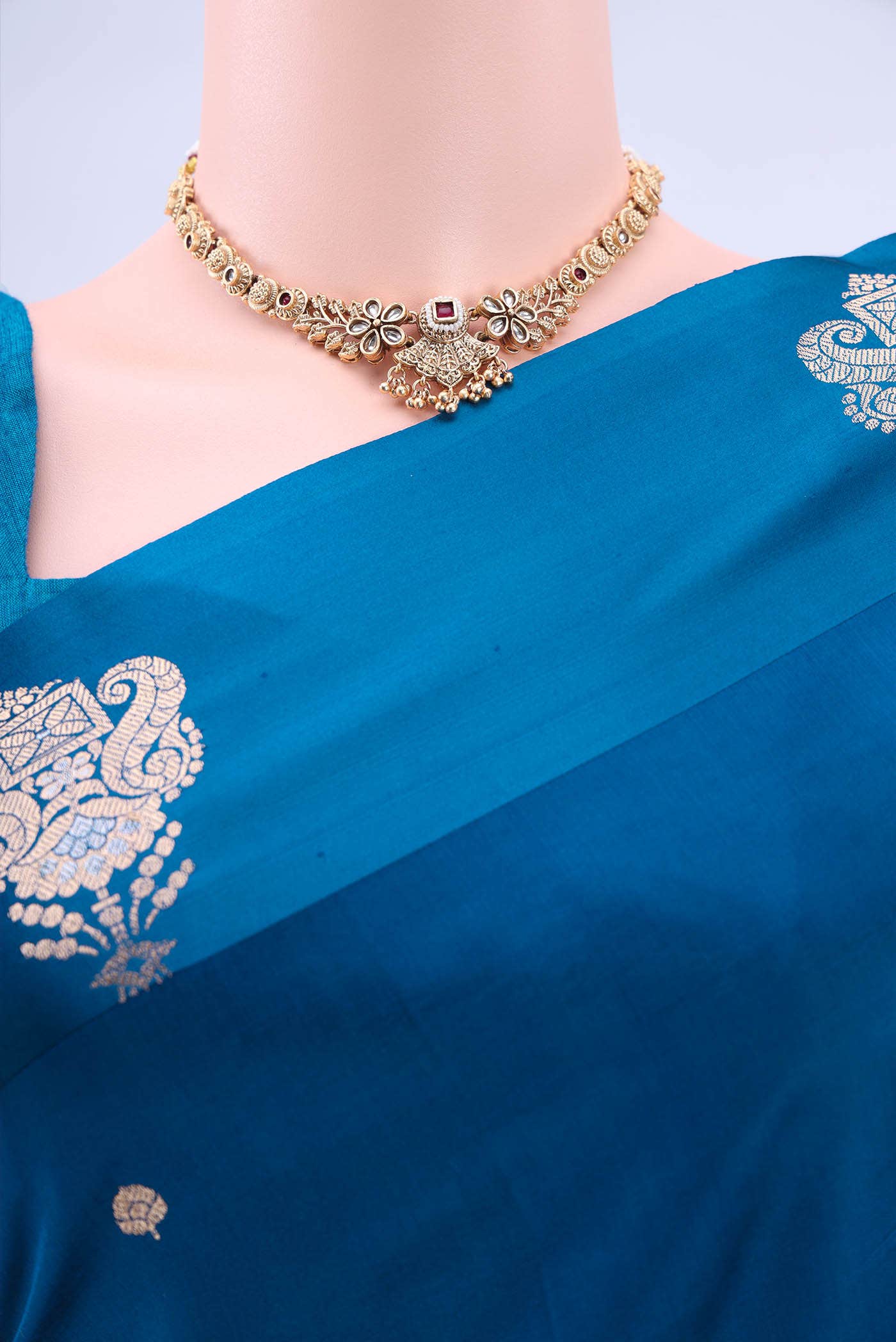 Blue Banarasi Katan Silk Saree