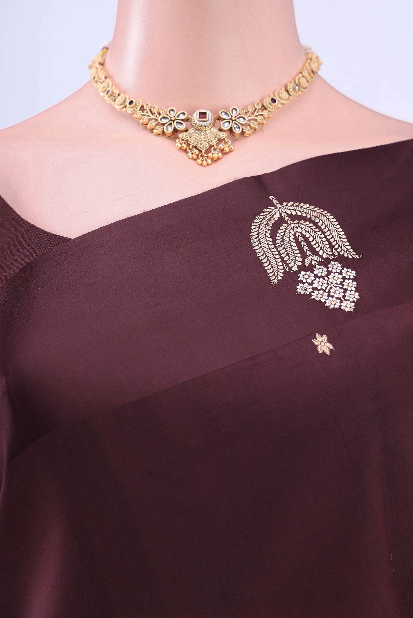 Brown Banarasi Katan Silk Saree