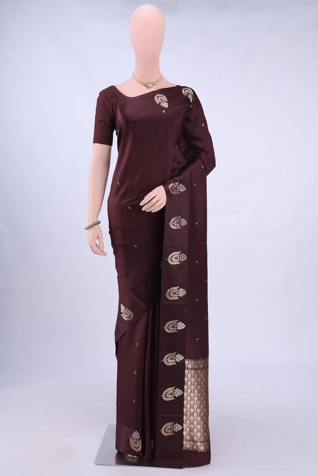 Brown Banarasi Katan Silk Saree