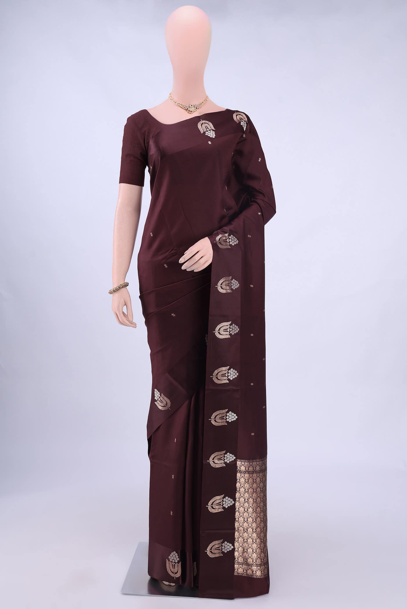 Brown Banarasi Katan Silk Saree