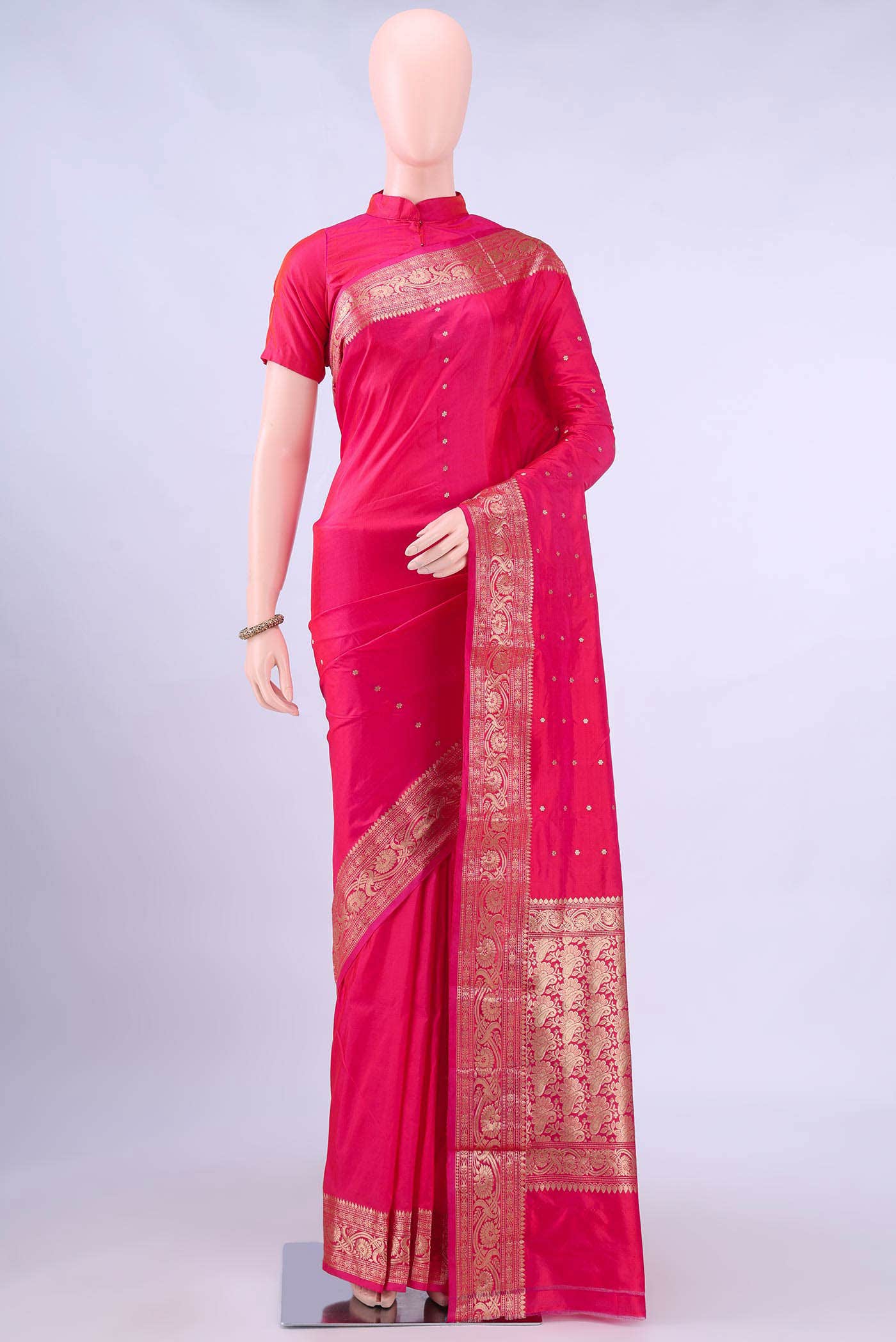 multi Dual Tone Banarasi Katan Silk Saree
