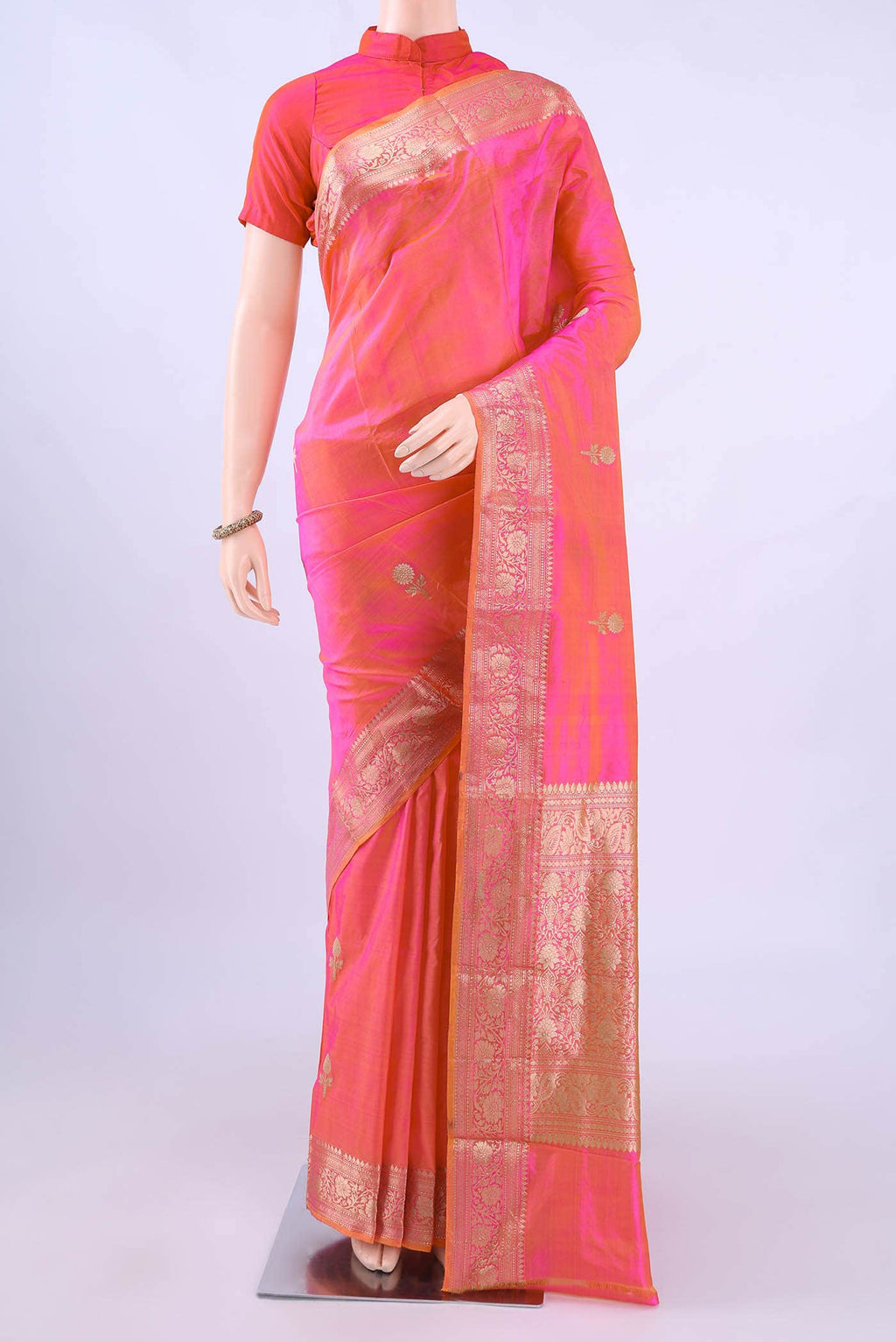 Pink Banarasi Katan Silk Saree