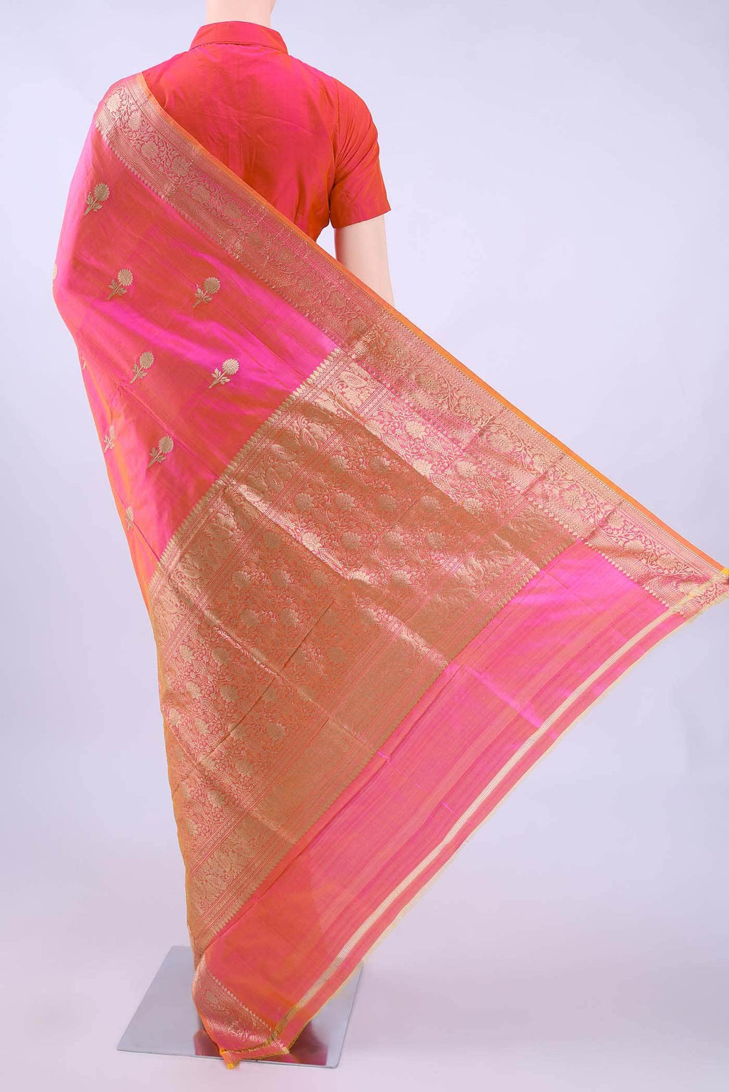 Pink Banarasi Katan Silk Saree
