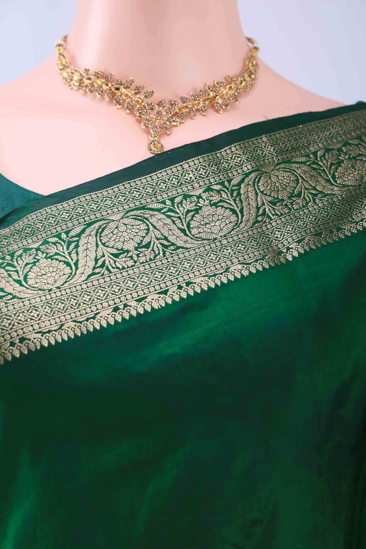 Green Banarasi Katan Silk Saree
