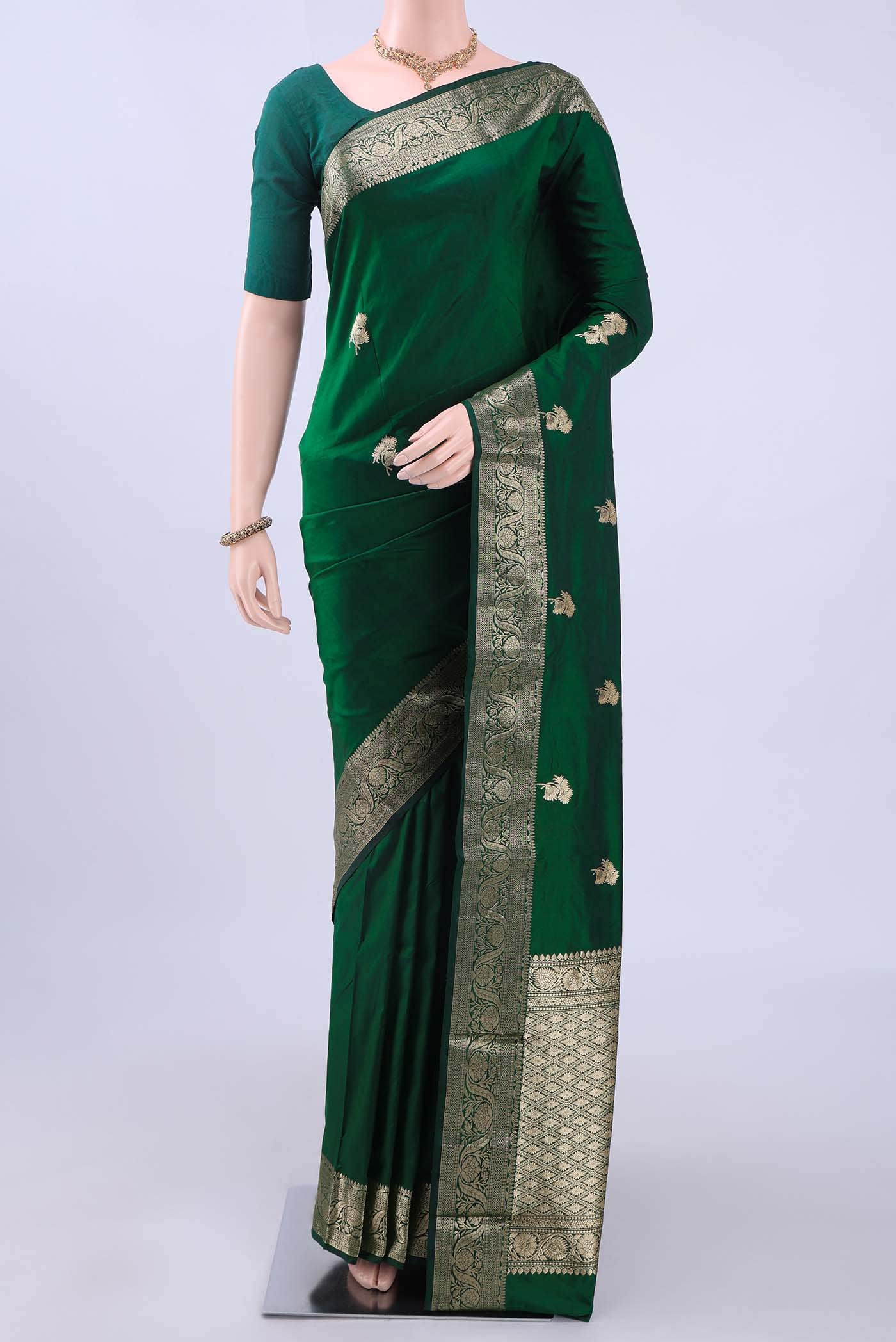 Green Banarasi Katan Silk Saree