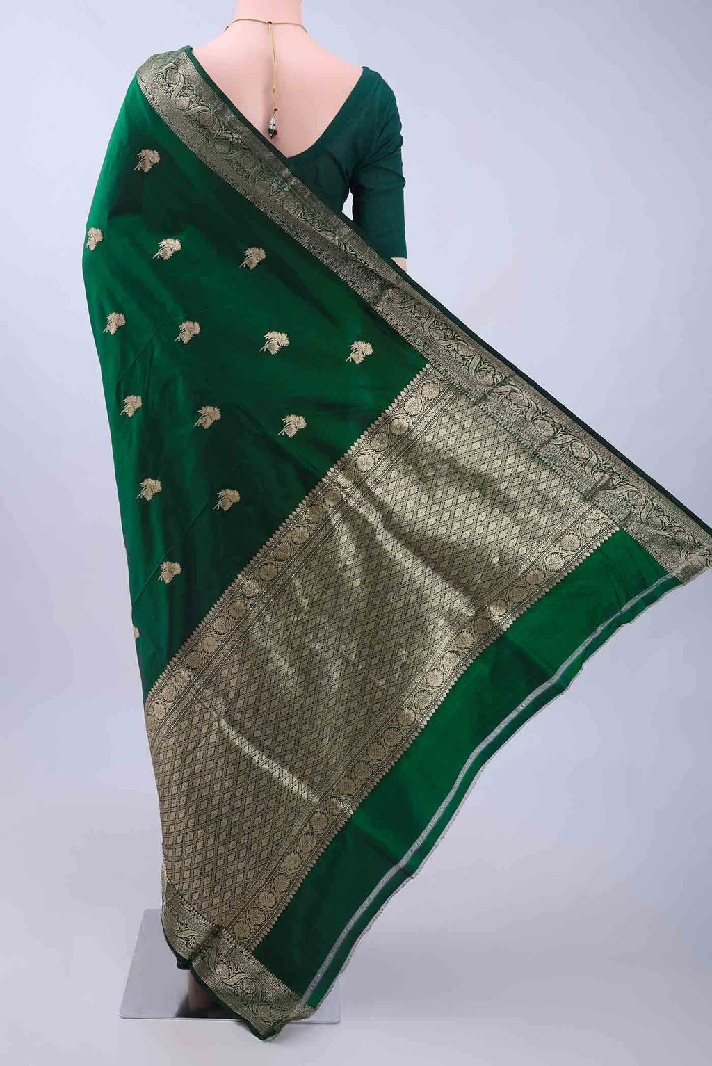 Green Banarasi Katan Silk Saree