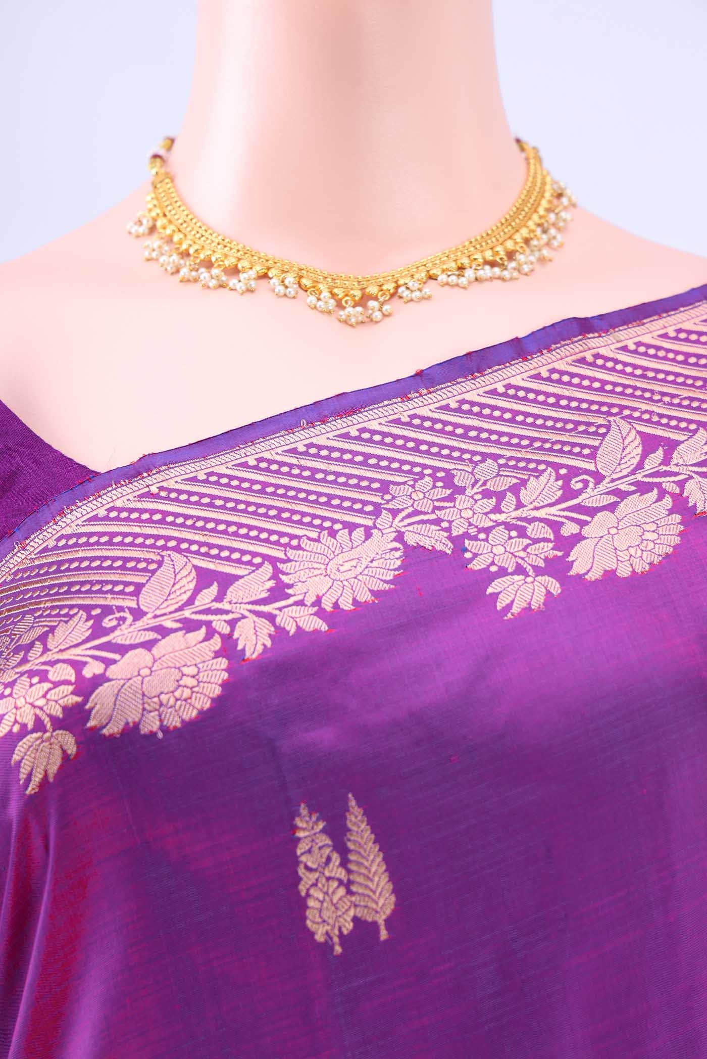 Purple Banarasi Katan Silk Saree