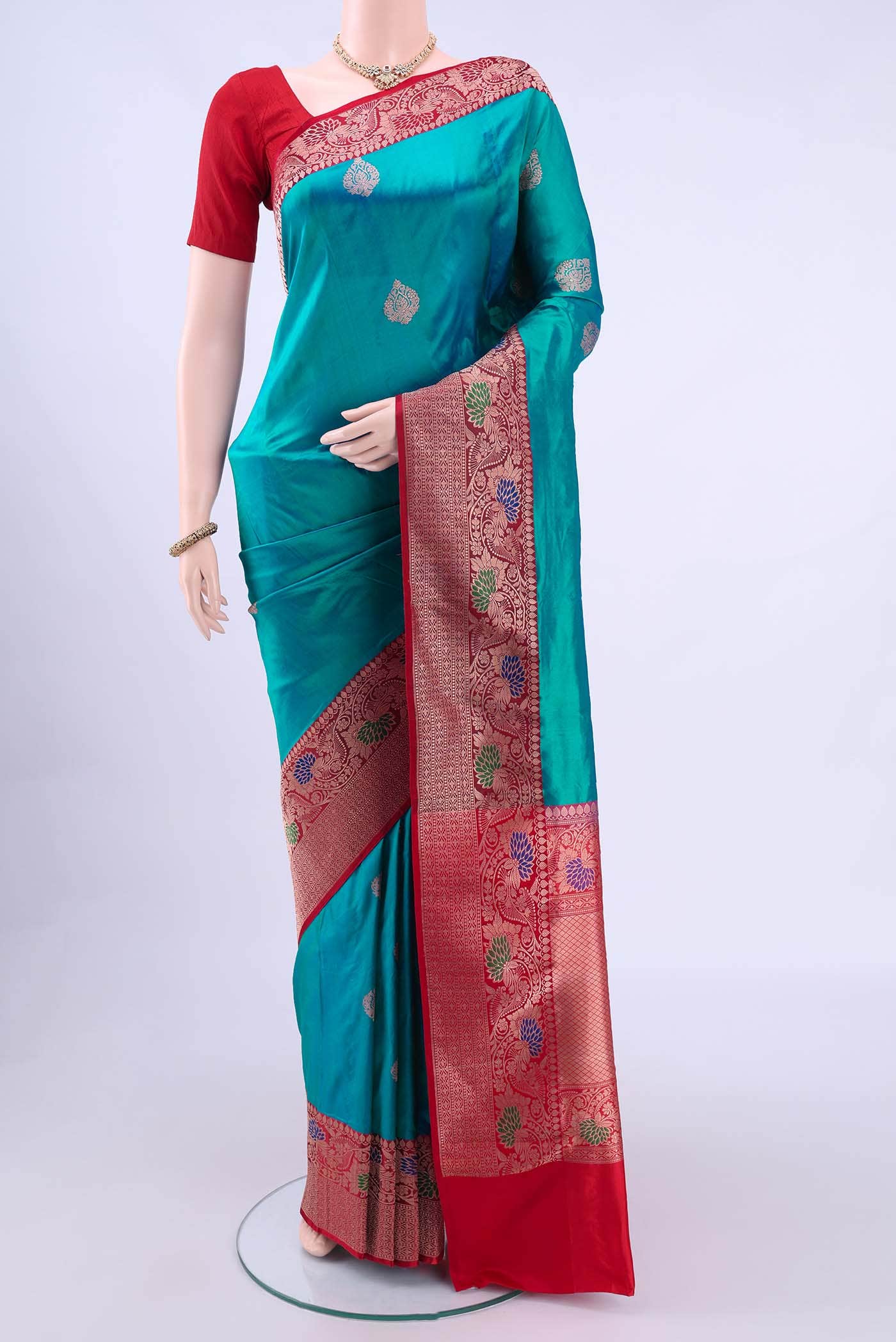 Blue Banarasi Katan Silk Saree