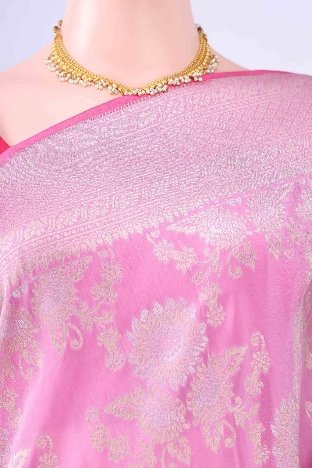 Pink Banarasi Silk Saree