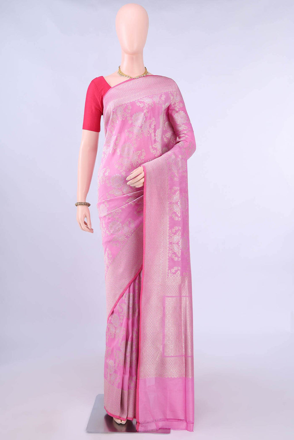 Pink Banarasi Silk Saree