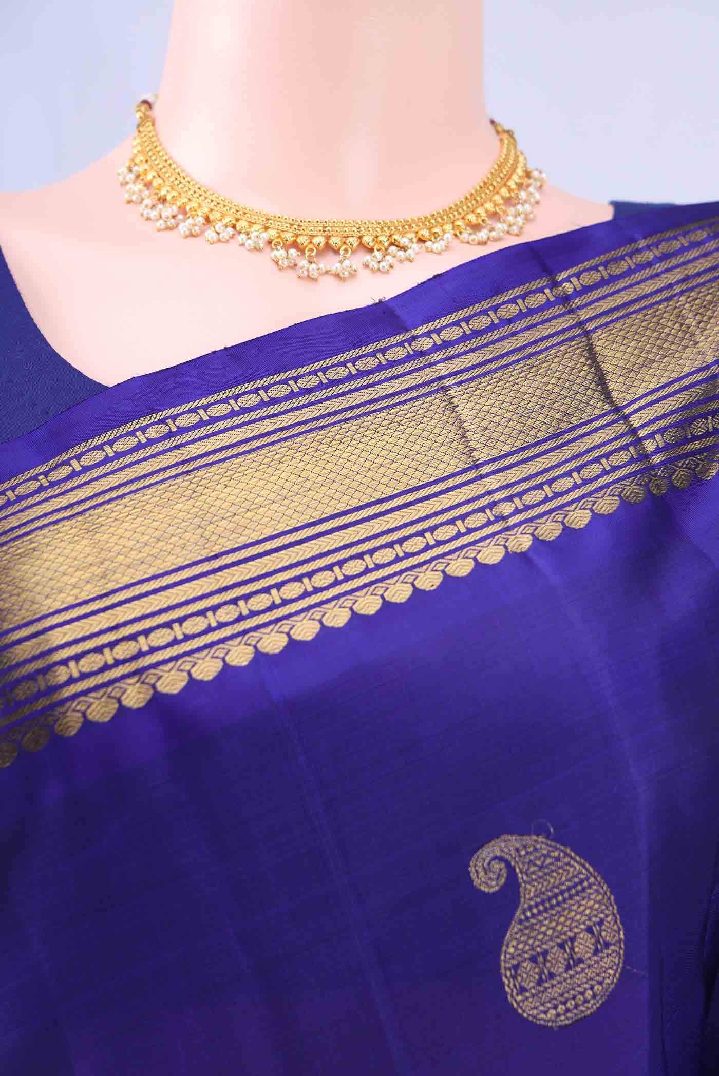 Blue Kanchipuram Silk Saree