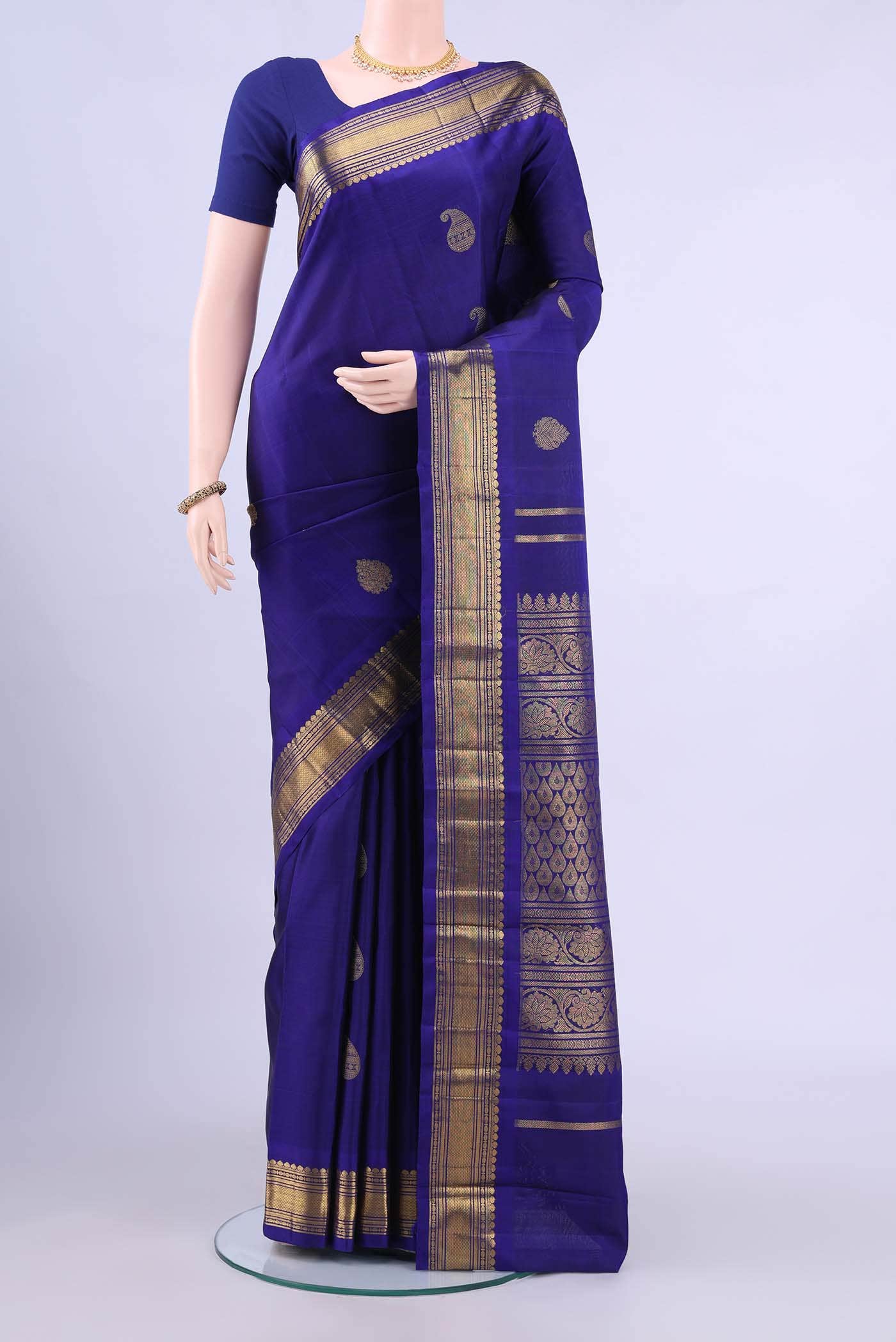 Blue Kanchipuram Silk Saree