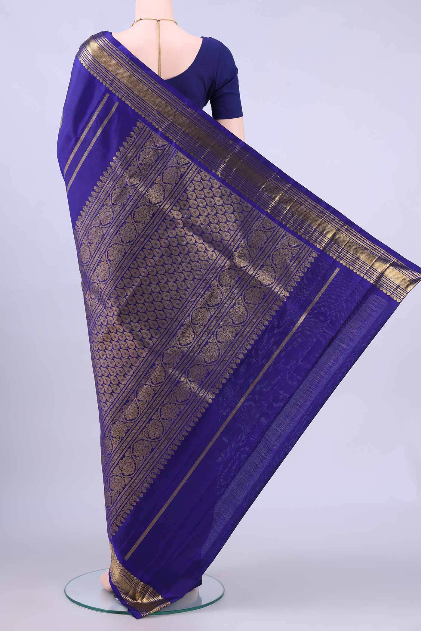 Blue Kanchipuram Silk Saree